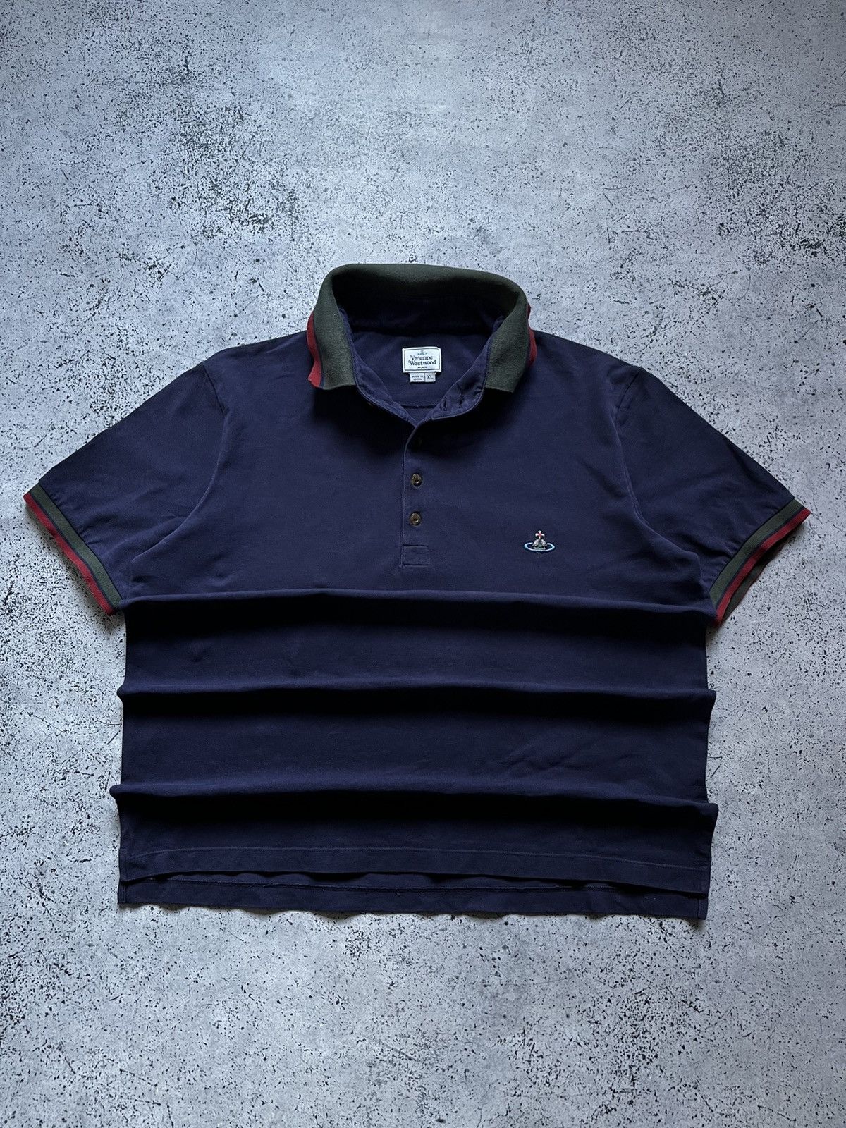 Vivienne Westwood Vivienne Westwood Navy Blue Men’s Polo T-shirt Orb Logo Y2K Size US XL / EU 56 / 4 - 1 Thumbnail