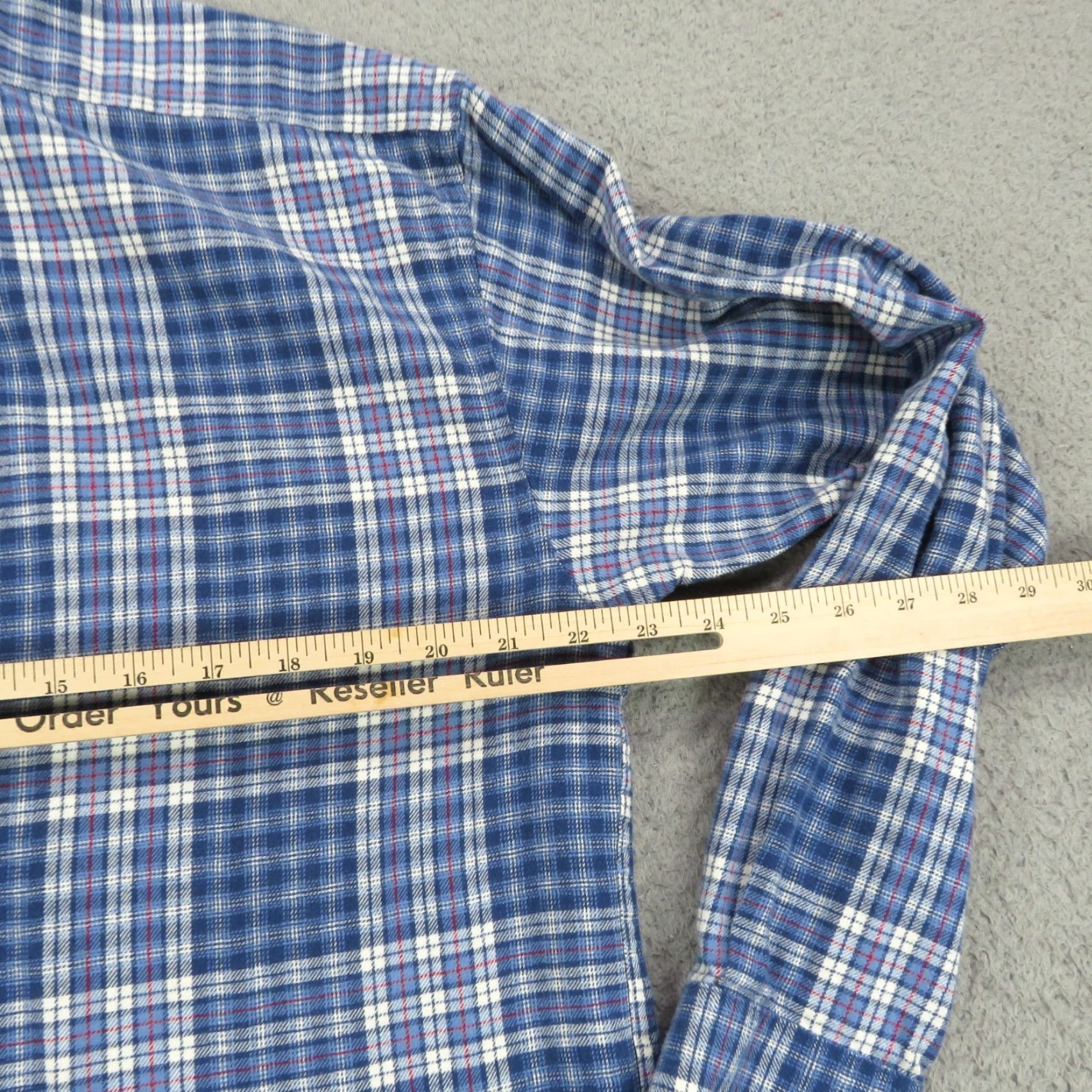 Vintage Onward Reserve Shirt Men Large Blue White Check Plaid Cotton Flannel Long Sleeve Button-Up Size US L / EU 52-54 / 3 - 7 Thumbnail