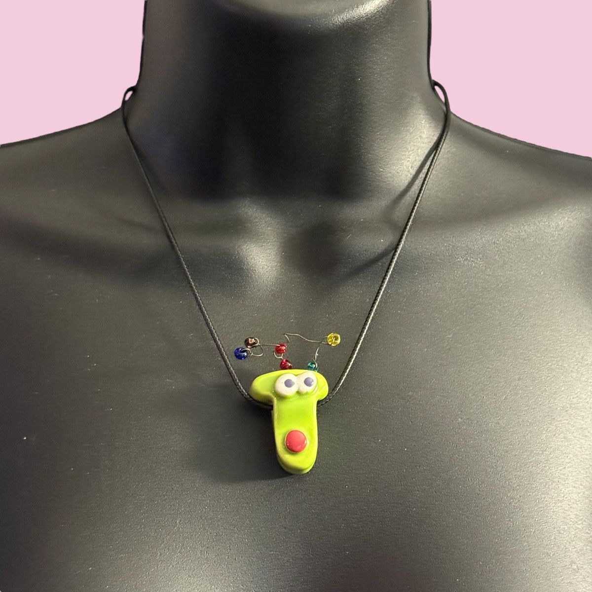 Other Handcrafted funky ceramic reindeer face pendant cord necklac Size ONE SIZE - 1 Thumbnail