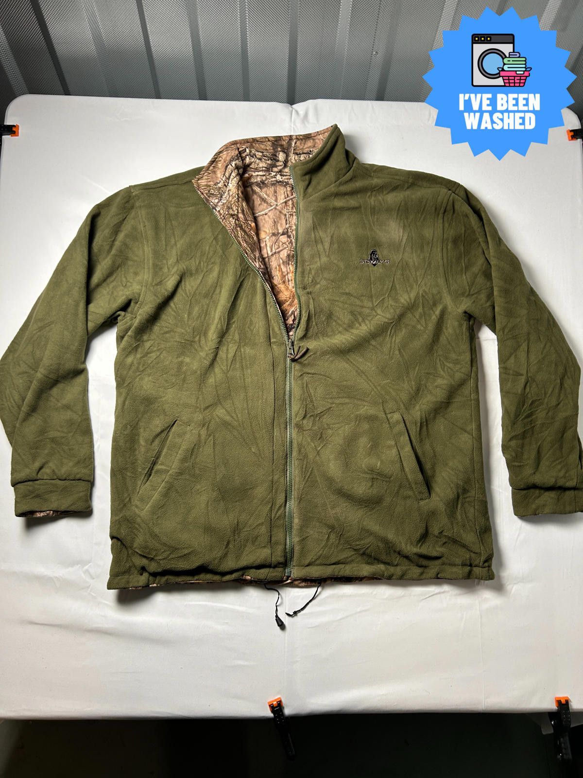 Realtree Reversible Khaki Fleece & RealTree Camo Track Jacket Hunting Size US XL / EU 56 / 4 - 1 Thumbnail