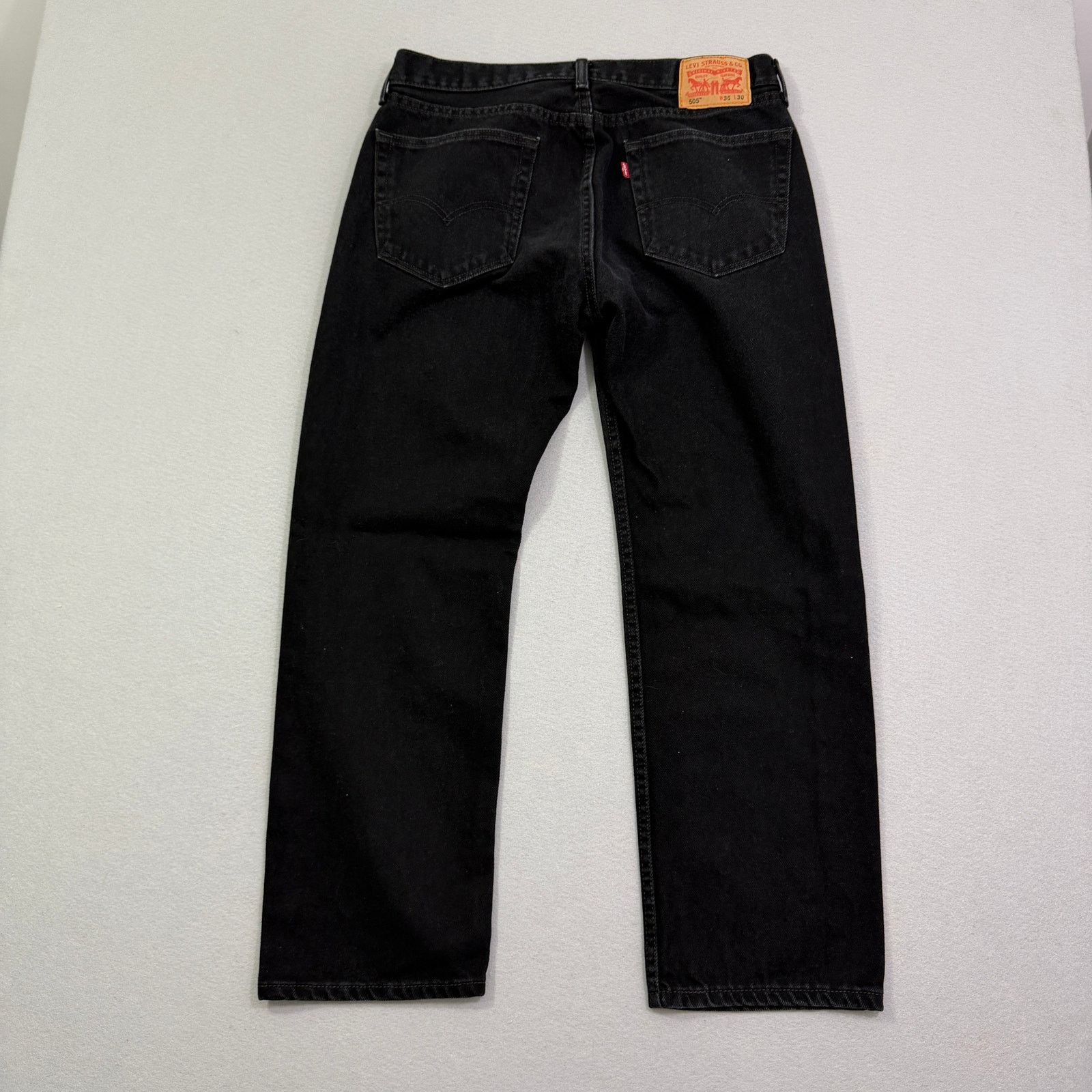 Levi's Levis 505 Jeans Men's 36x30 Black Straight Leg Denim Zip Fly Size US 36 / EU 52 - 6 Thumbnail