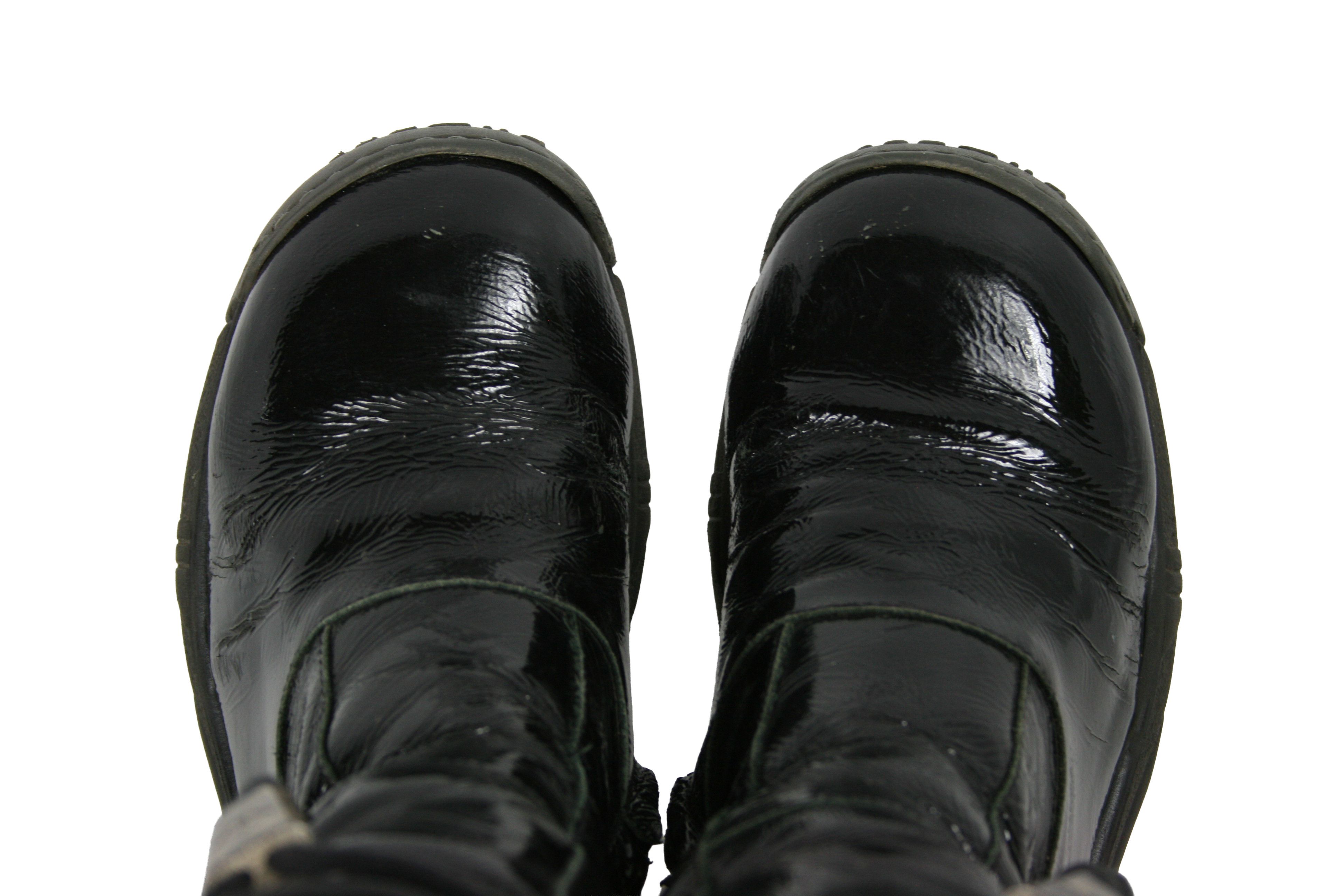 Japanese Brand 00S Bumper Y2K Patent Leather Mid Moto Boots Vintage Size US 6 / IT 36 - 9 Thumbnail
