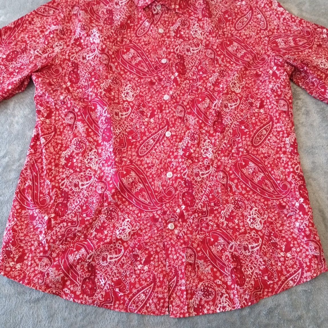 Vintage Coofandy Shirt Mens Large Red Paisley Long Sleeve Button-Up Polyester Size US L / EU 52-54 / 3 - 5 Thumbnail