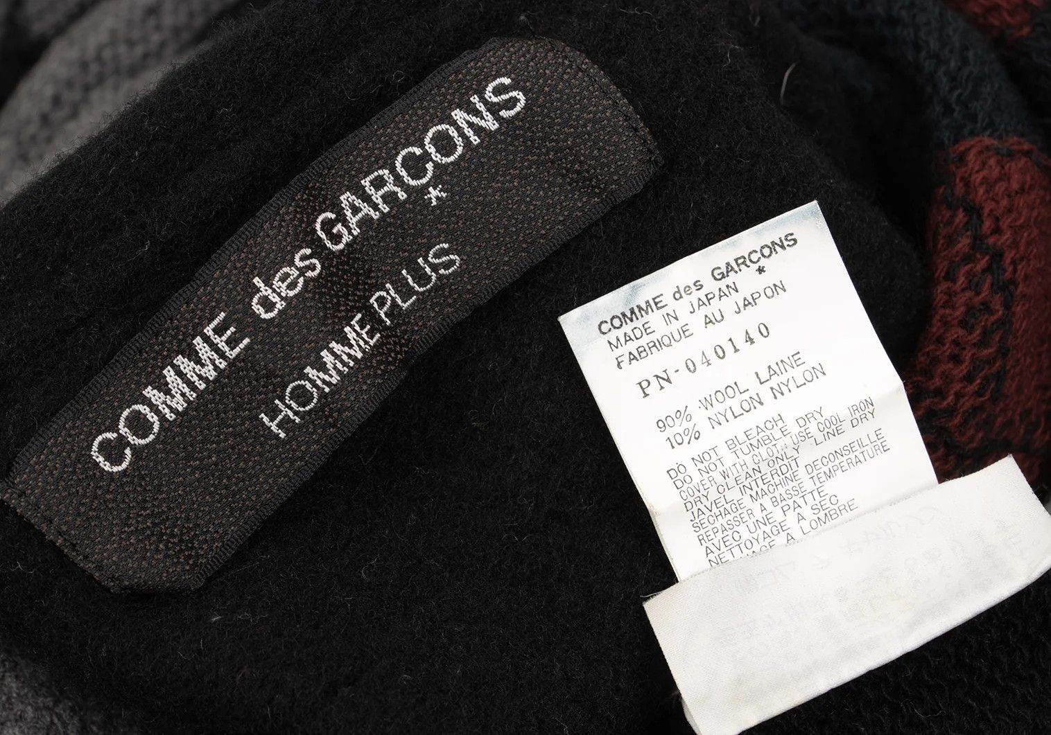 Comme des Garcons Homme Plus Argyle Knit Sweater in Black and Dark Green, Size M Size US M / EU 48-50 / 2 - 14 Thumbnail