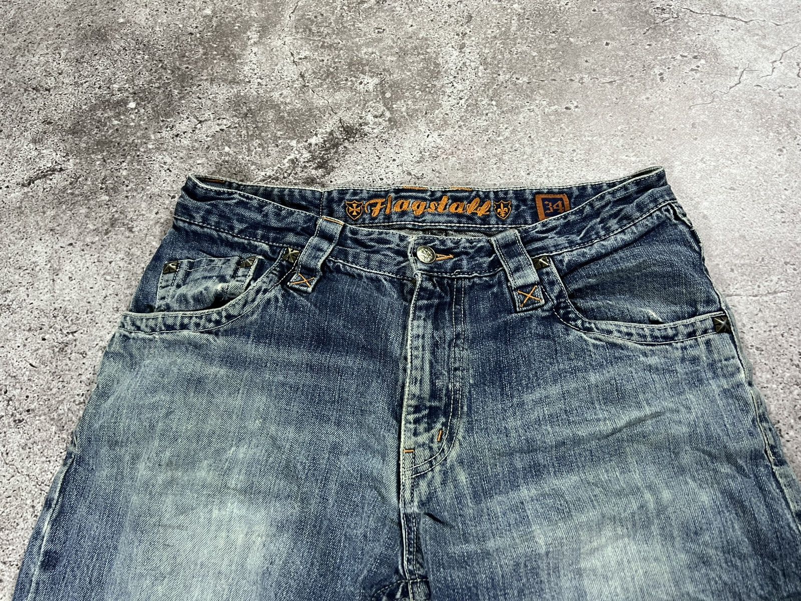 Flagstuff Vintage Choppers Style Y2K distressed faded pants Denim Size US 34 / EU 50 - 7 Thumbnail