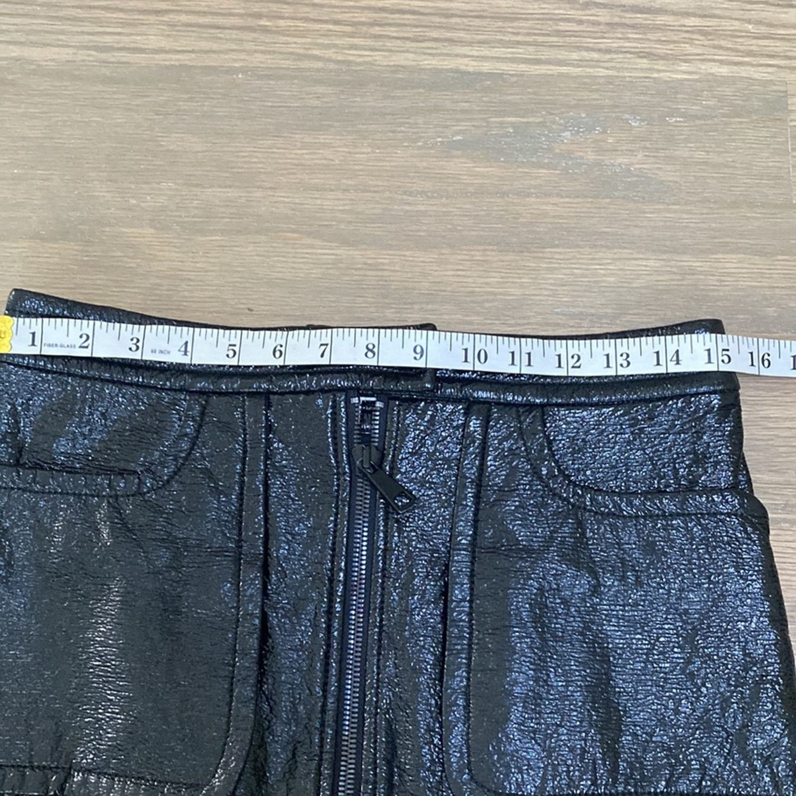 Other Tracy Reese Crinkly Faux Patent Leather Skirt Size 4 Size 27" / US 4 / IT 40 - 5 Thumbnail