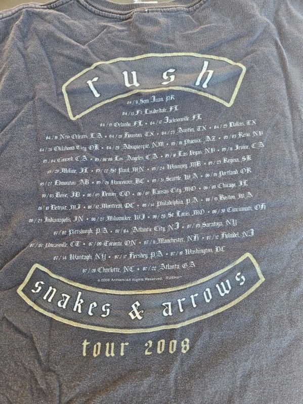 Other Rush Snakes & Arrows 2008 Tour M&O Knits Tee Size US XXL / EU 58 / 5 - 4 Thumbnail