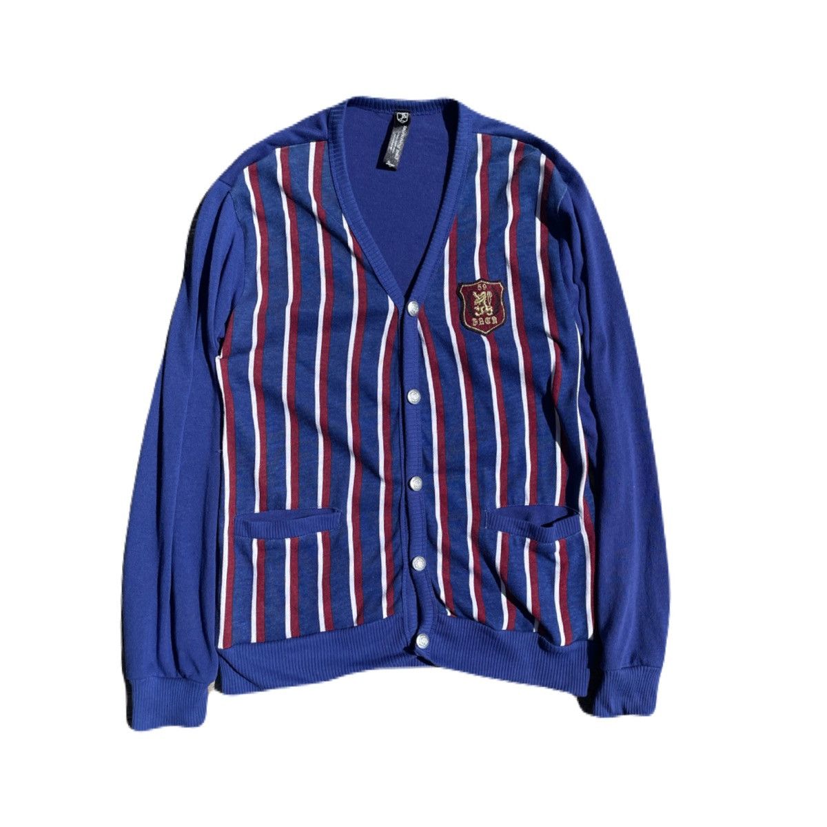 If Six Was Nine 2000s Japanese archive Vkei Patch Stripe Cardigan Gyaruo Size US S / EU 44-46 / 1 - 2 Thumbnail