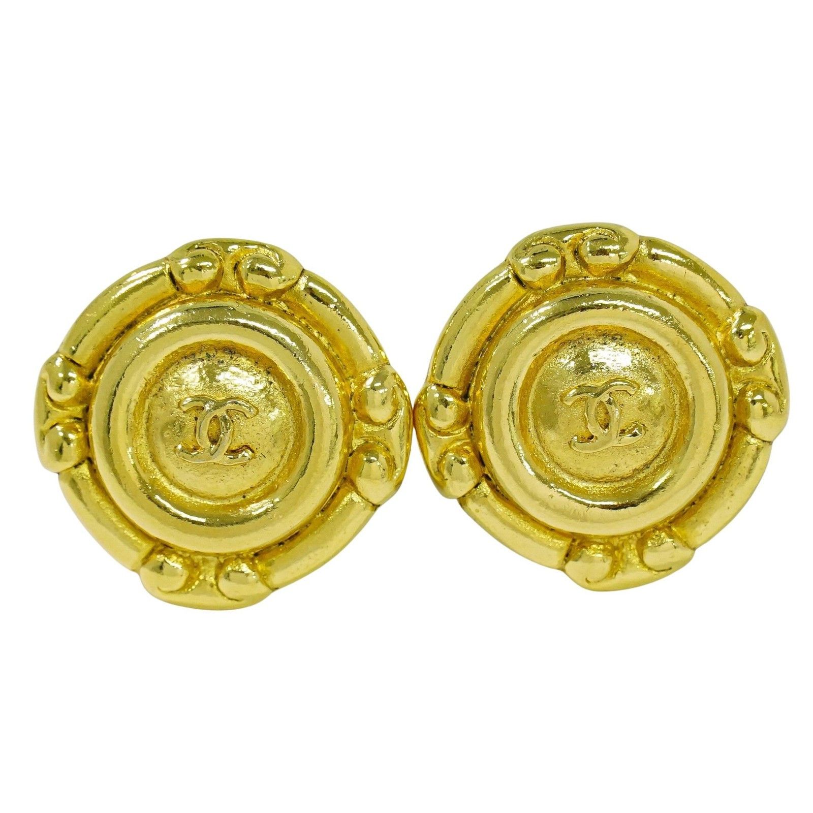 Chanel Chanel Vintage CC Round Clip-On Earrings Metal Size ONE SIZE - 1 Thumbnail