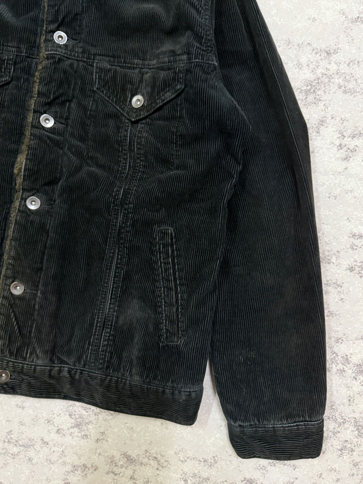 UNIQLO FAUX FUR DONUT BUTTON CUDROY JACKET