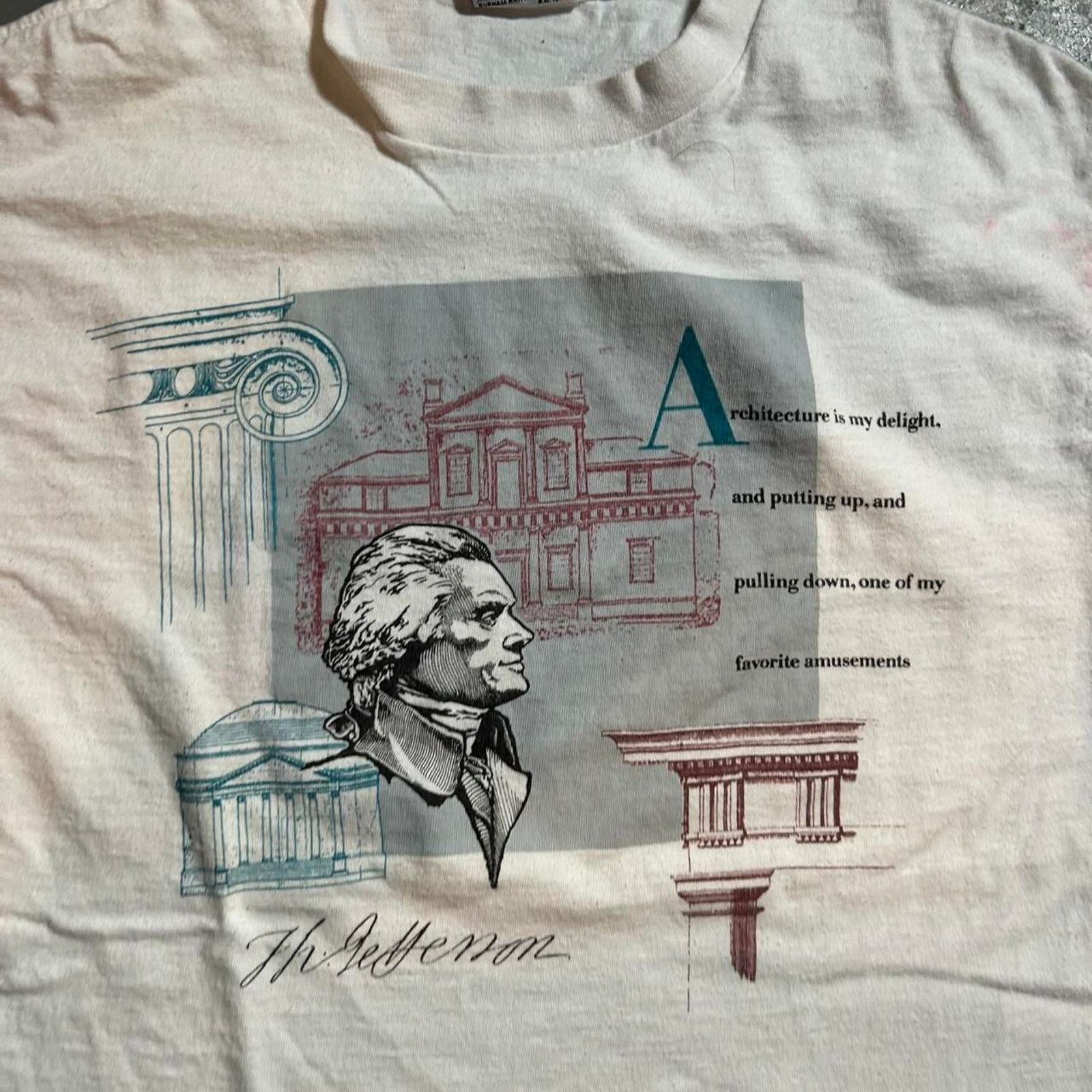 Vintage Foundry 90s thomas jefferson president tee Size US XL / EU 56 / 4 - 4 Thumbnail