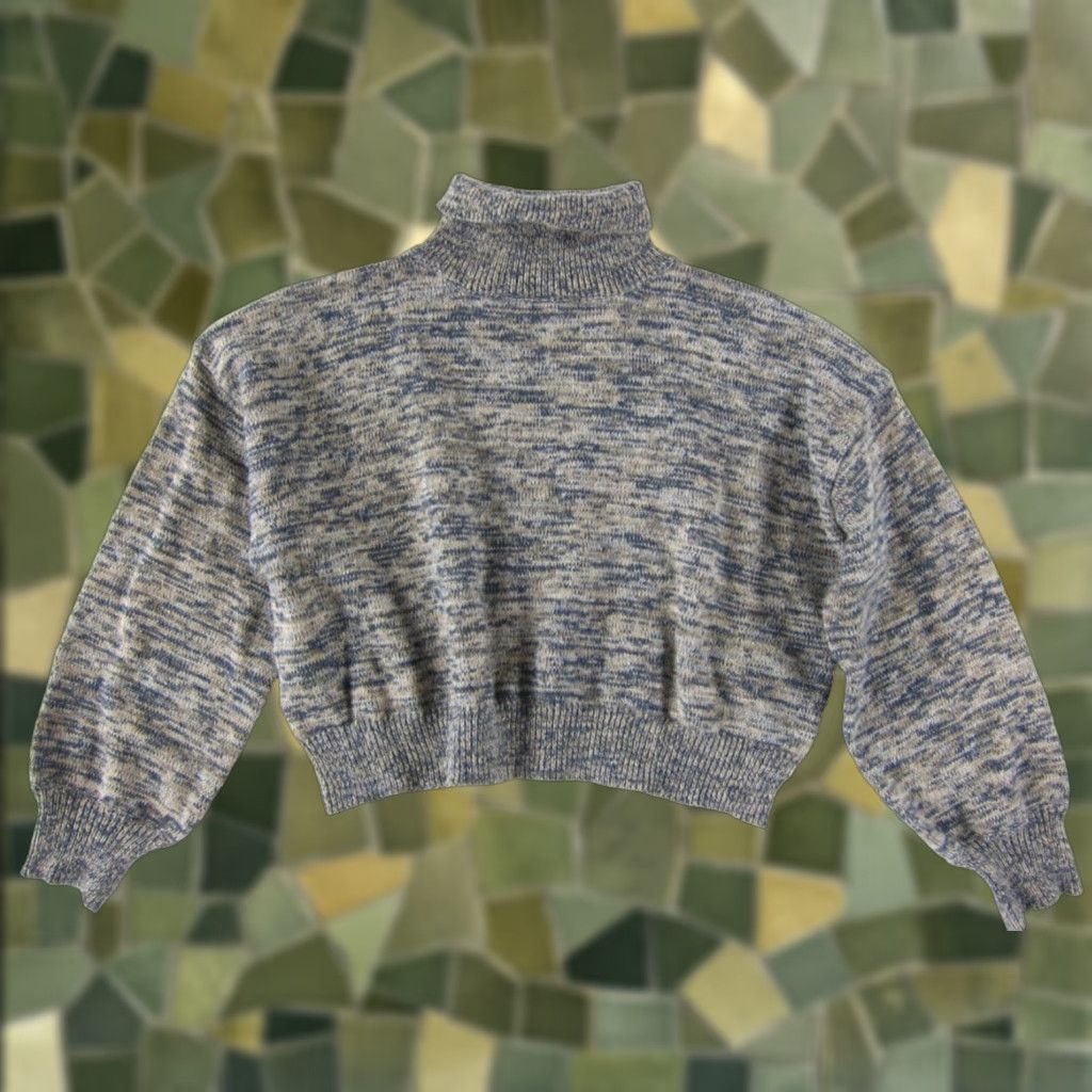 Vintage VINTAGE NWT Sage The Label Navy Blue Brown Knit Shelby Turtleneck Pullover Sweater Large Size L / US 10 / IT 46 - 1 Thumbnail
