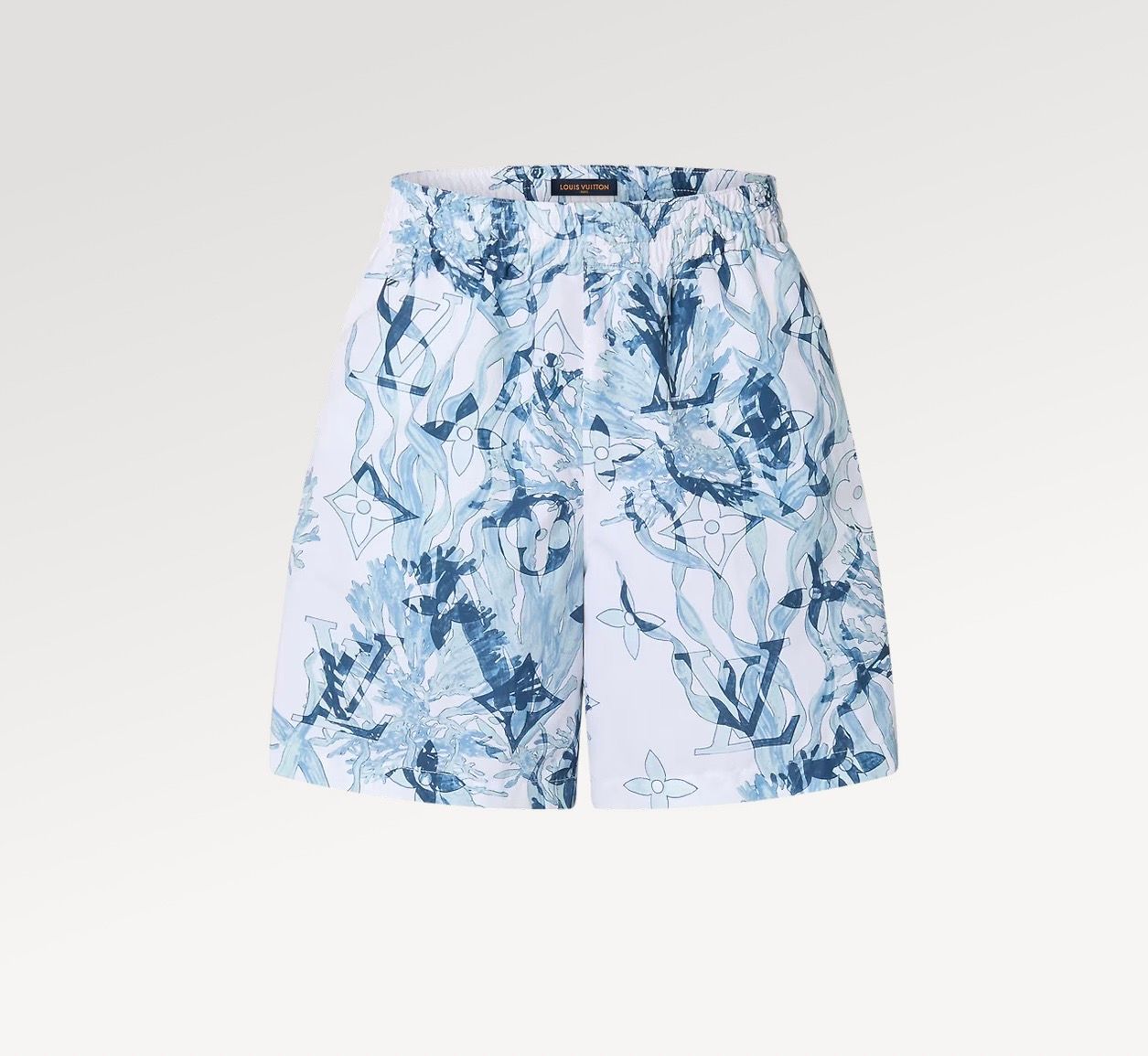 Louis Vuitton White & Blue Watercolor Monogram Swim Shorts