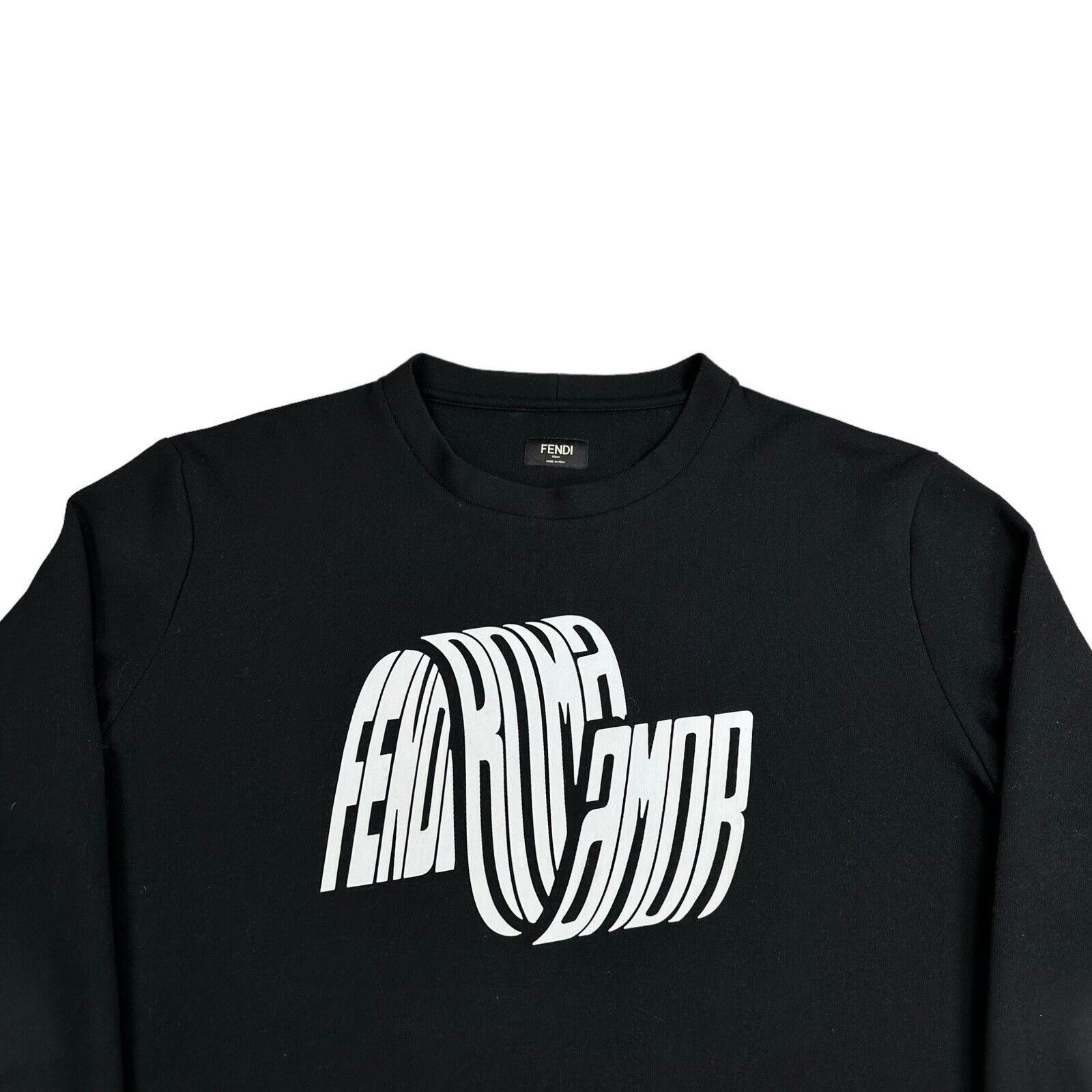 Fendi Fendi Size XL Black Sweatshirt Roma Wave Logo 3D Graphic Size US XL / EU 56 / 4 - 3 Thumbnail