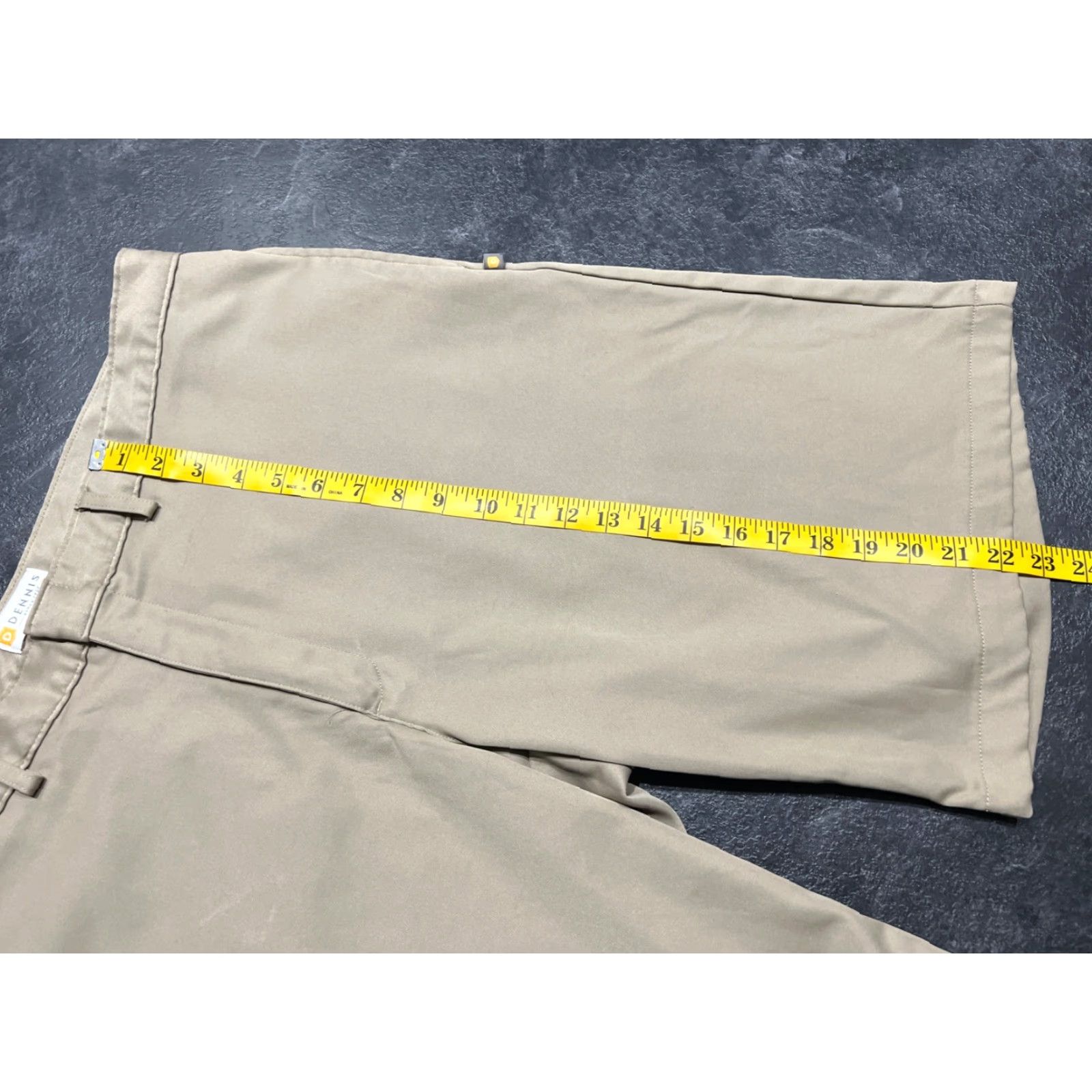 Vintage DENNIS Mens M40 Khaki Flat Front Stretch Twill Shorts Polyester Size US 40 / EU 56 - 6 Thumbnail