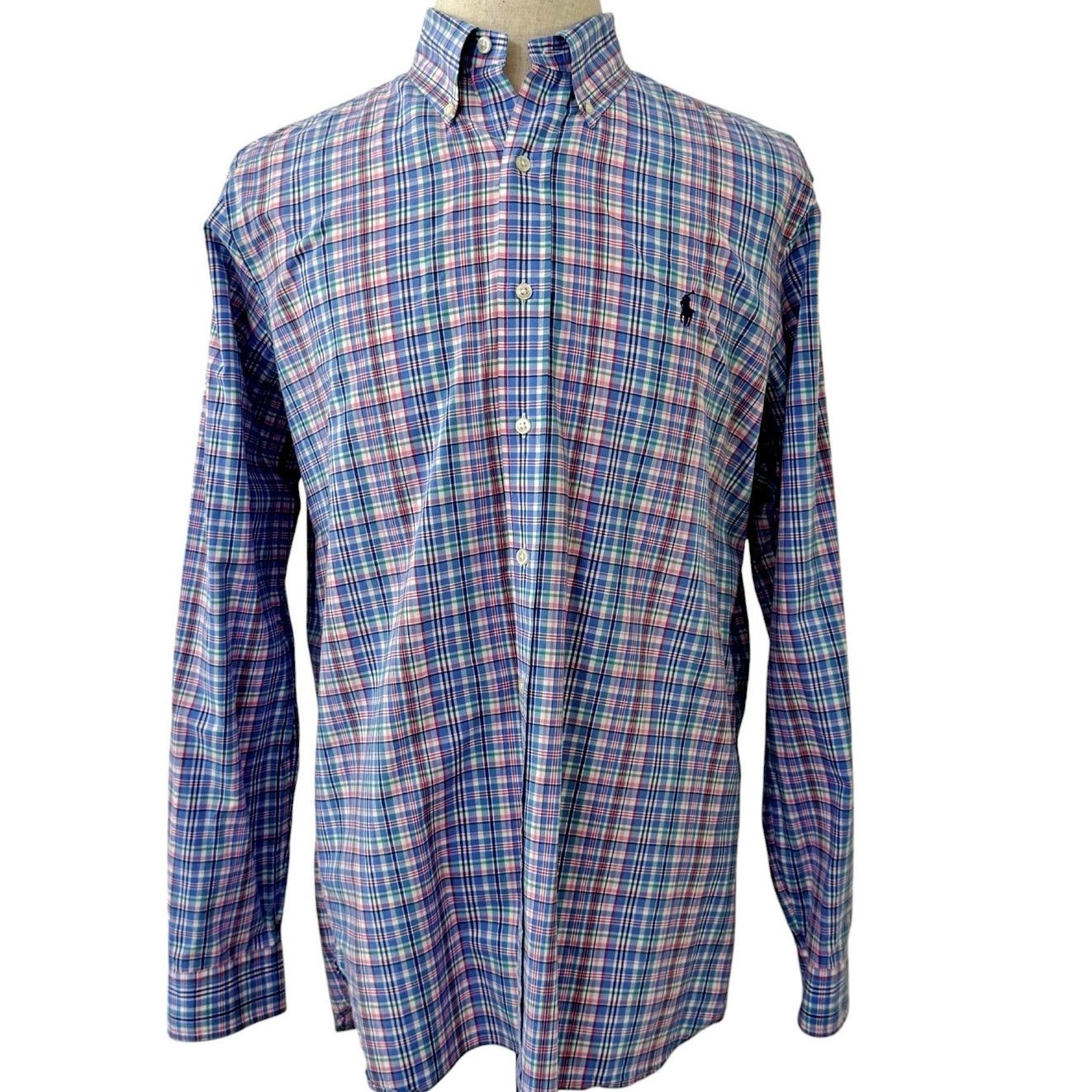 Ralph Lauren Ralph Lauren Multi Plaid Button Down Shirt Cotton Stretch Size US L / EU 52-54 / 3 - 2 Thumbnail