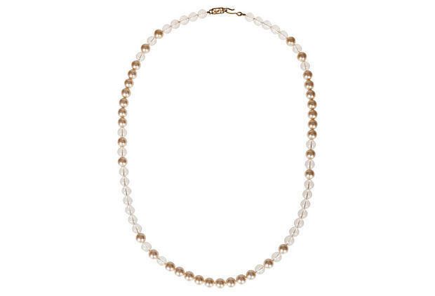 Yves Saint Laurent Yves Saint Laurent Lucite and Simulated Pearl Bead Necklace Size ONE SIZE - 3 Thumbnail