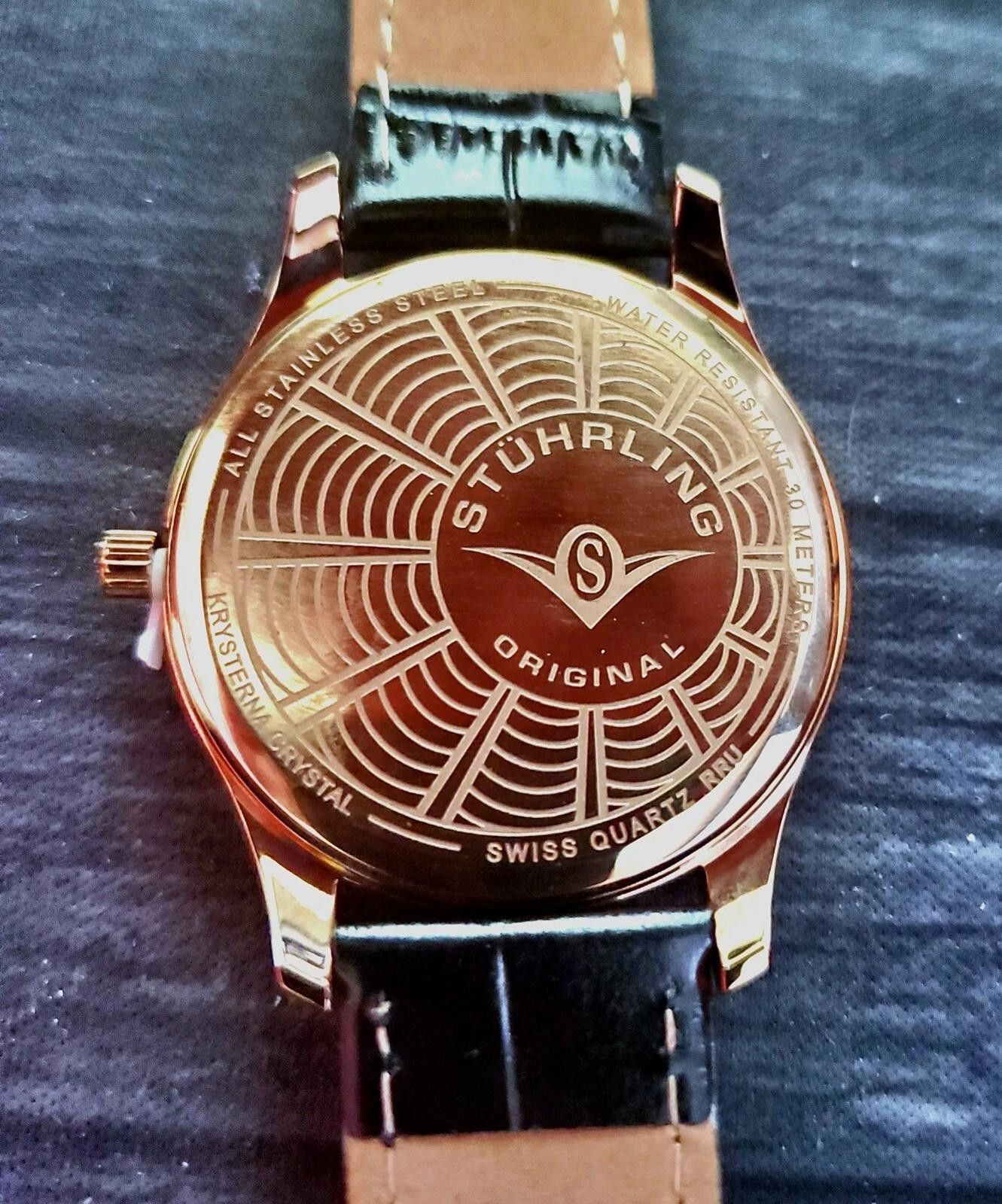 New Rare Rose Gold Stuhrling Avant Garde Swiss Mens Watch