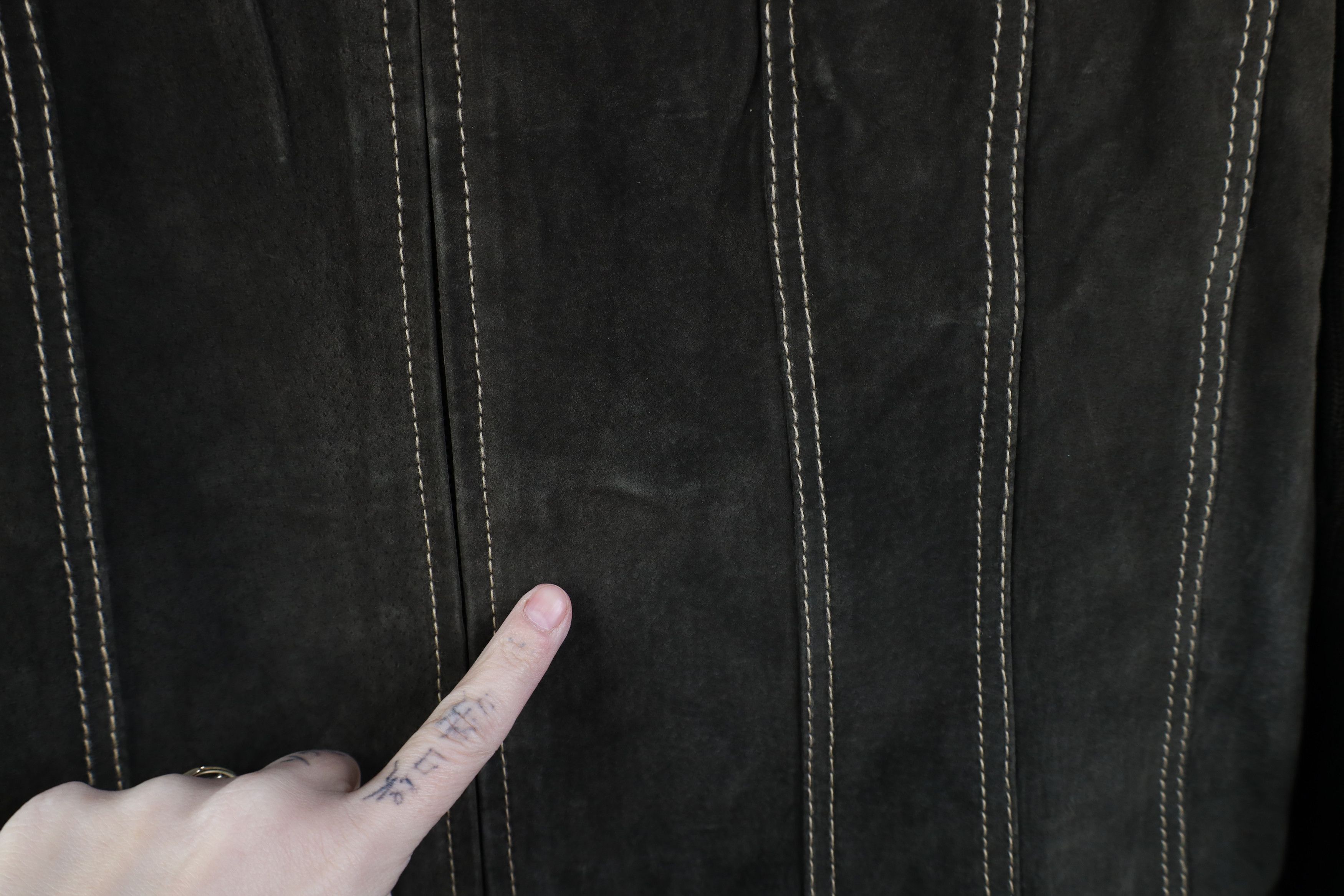 Vintage Deadstock Vintage 90s Y2K Babydoll Leather Sweater Jacket Size XL / US 12-14 / IT 48-50 - 7 Thumbnail