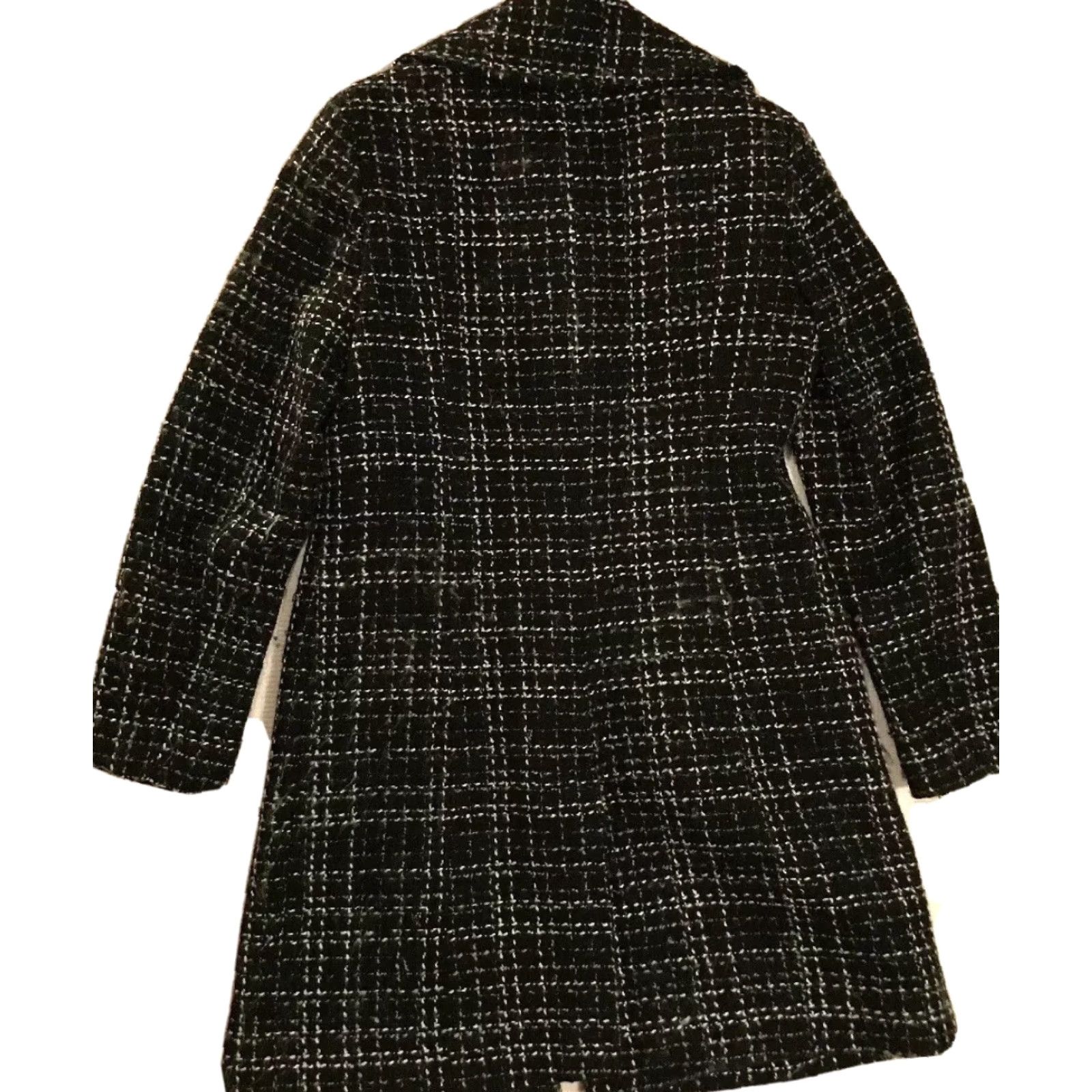 Calvin Klein Calvin Klein Women’s Wool Black White Pea Coat Sz 4 Winter Jacket Great Cond. Size S / US 4 / IT 40 - 3 Thumbnail