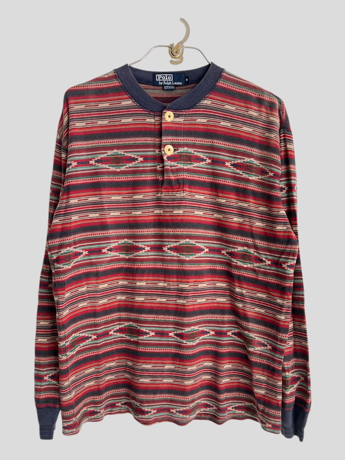 Polo Ralph Lauren Vintage Polo Ralph Lauren 🇺🇸 Native Chimayo Henley LS Shirt Size US M / EU 48-50 / 2 - 1 Thumbnail