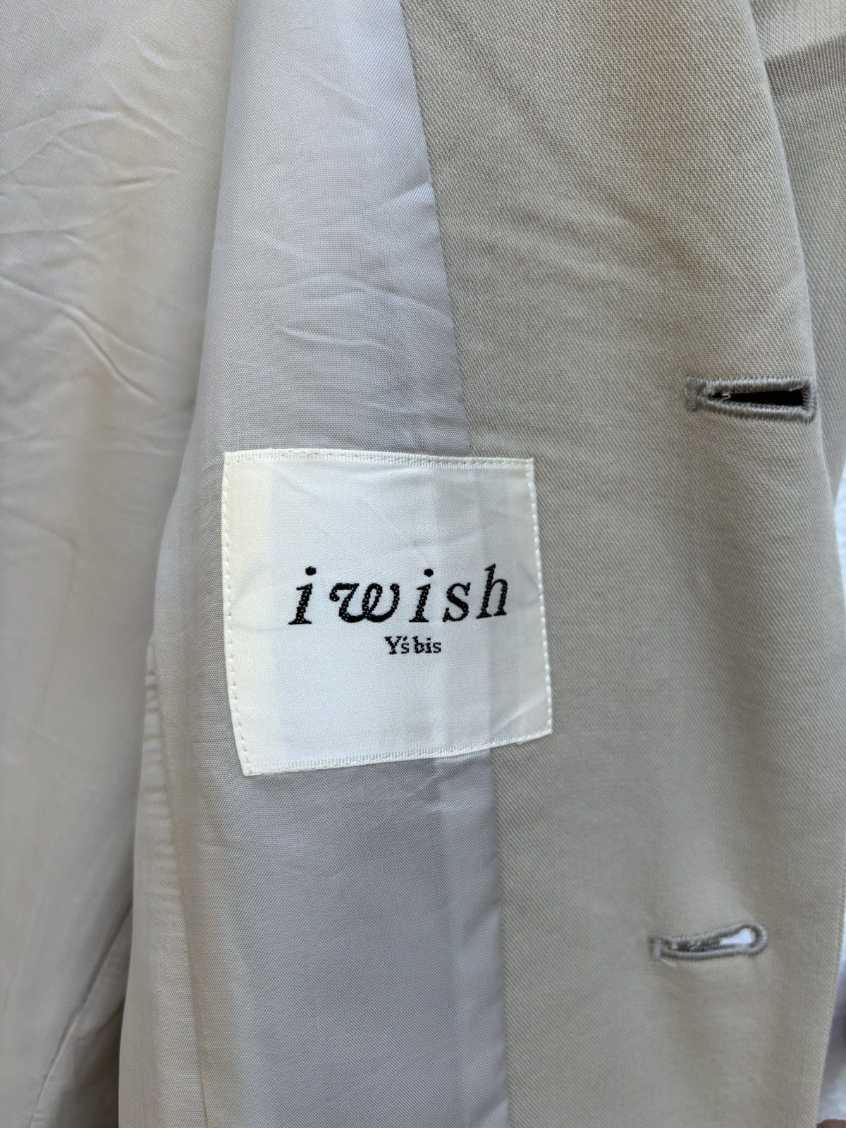 Yohji Yamamoto I Wish Y's bis Beige Blazer Coat
