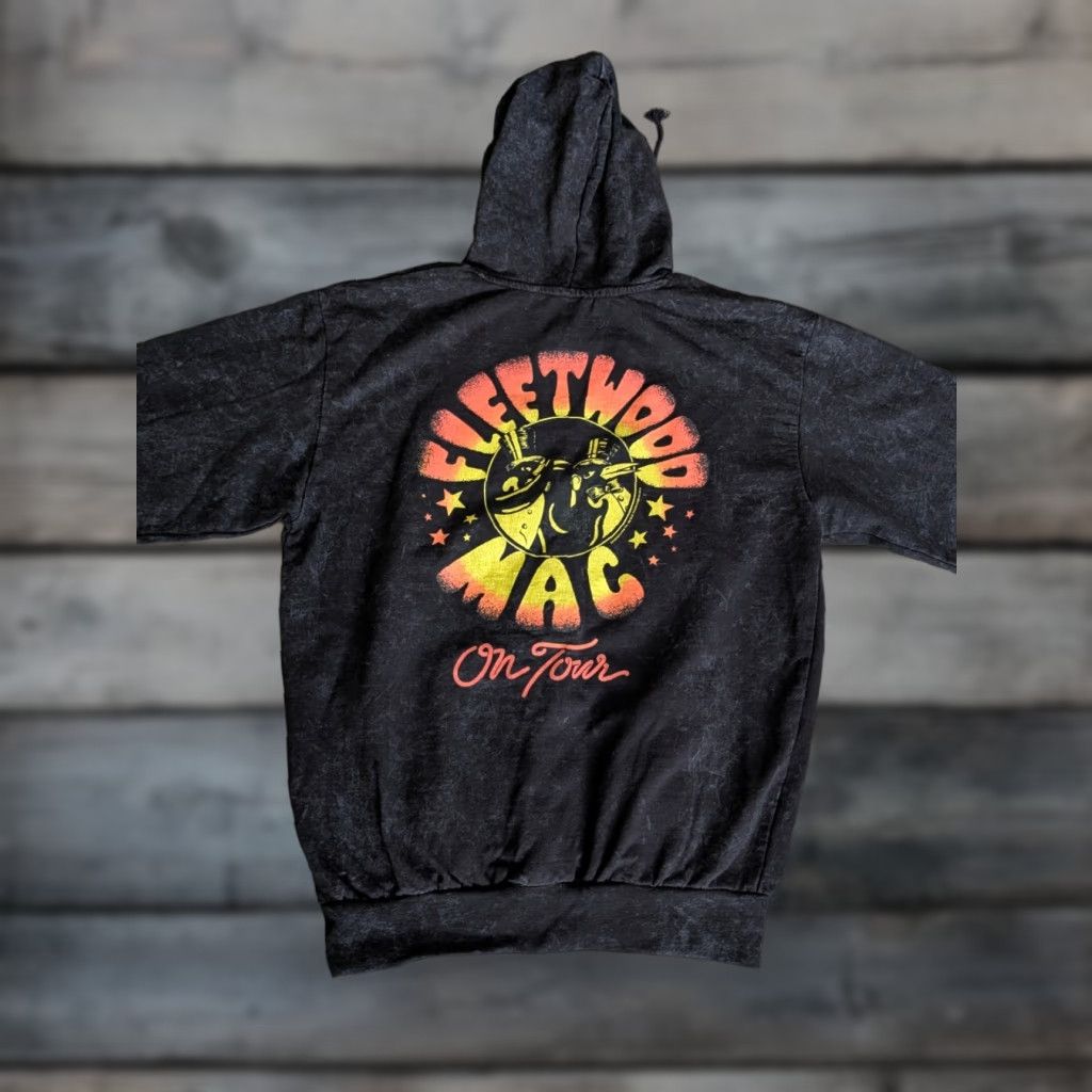 Vintage Fleetwood Mac On Tour Hoodie Unisex M Black Hooded Sweatshirt Size US M / EU 48-50 / 2 - 1 Thumbnail