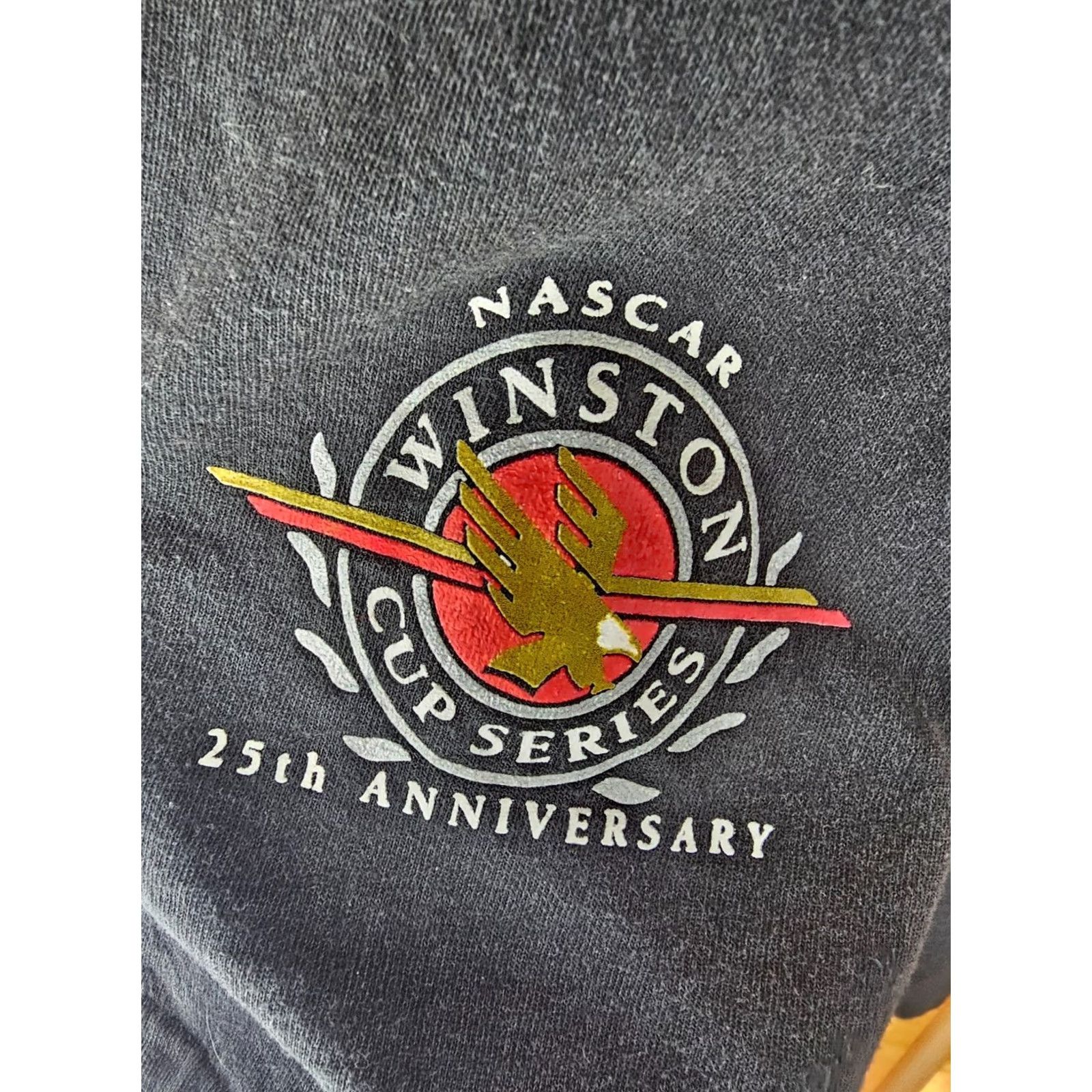 Vintage VINTAGE 95' WINSTON CUP RACING 25TH ANNIVERSARY DALE EARNHARDT T-SHIRT SZ XL Mens T-Shirt Short Sleeve Black Cotton 25 Inch 31 Inch Size US XL / EU 56 / 4 - 7 Thumbnail