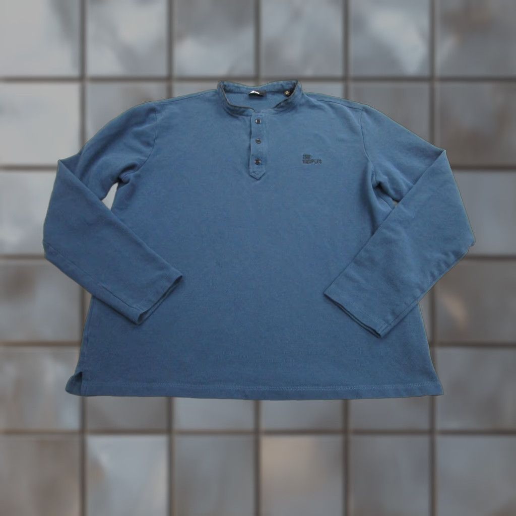 The Kooples The Kooples Henley Shirt XL Blue Long Sleeve Cotton Logo Embroidered Pique Mens Size US XL / EU 56 / 4 - 1 Thumbnail