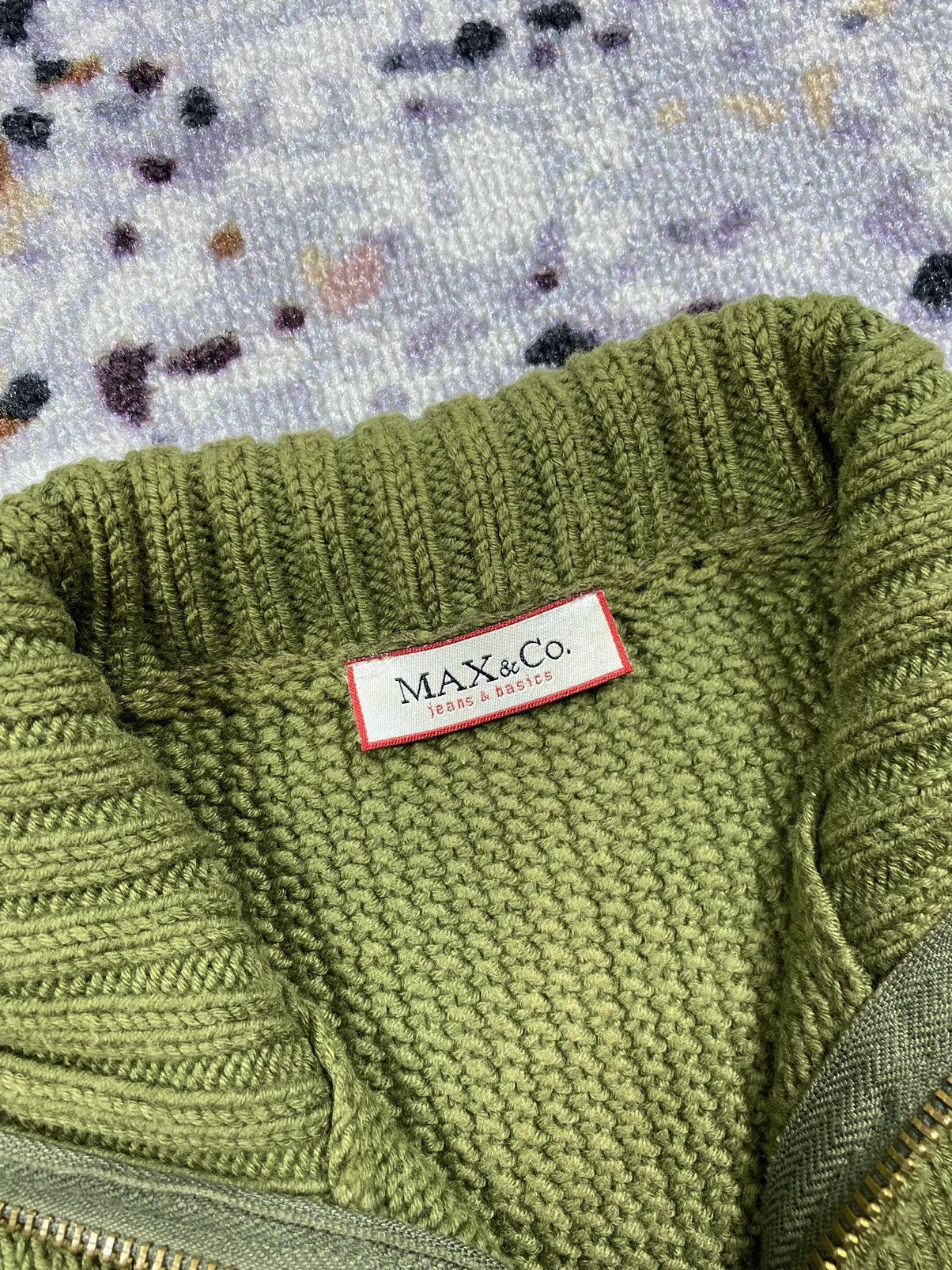 Beauty Beast × Japanese Brand × Vintage Max&co Knitted Cardigan Zip Green Size US M / EU 48-50 / 2 - 6 Thumbnail