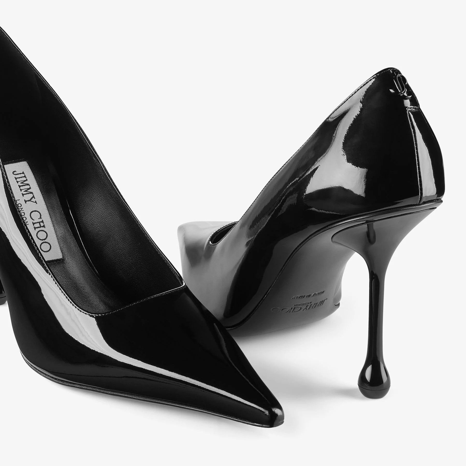 Jimmy Choo o1s22i1n1024 Ixia 95 Patent Leather Pumps in Black Size US 10 / IT 40 - 4 Thumbnail