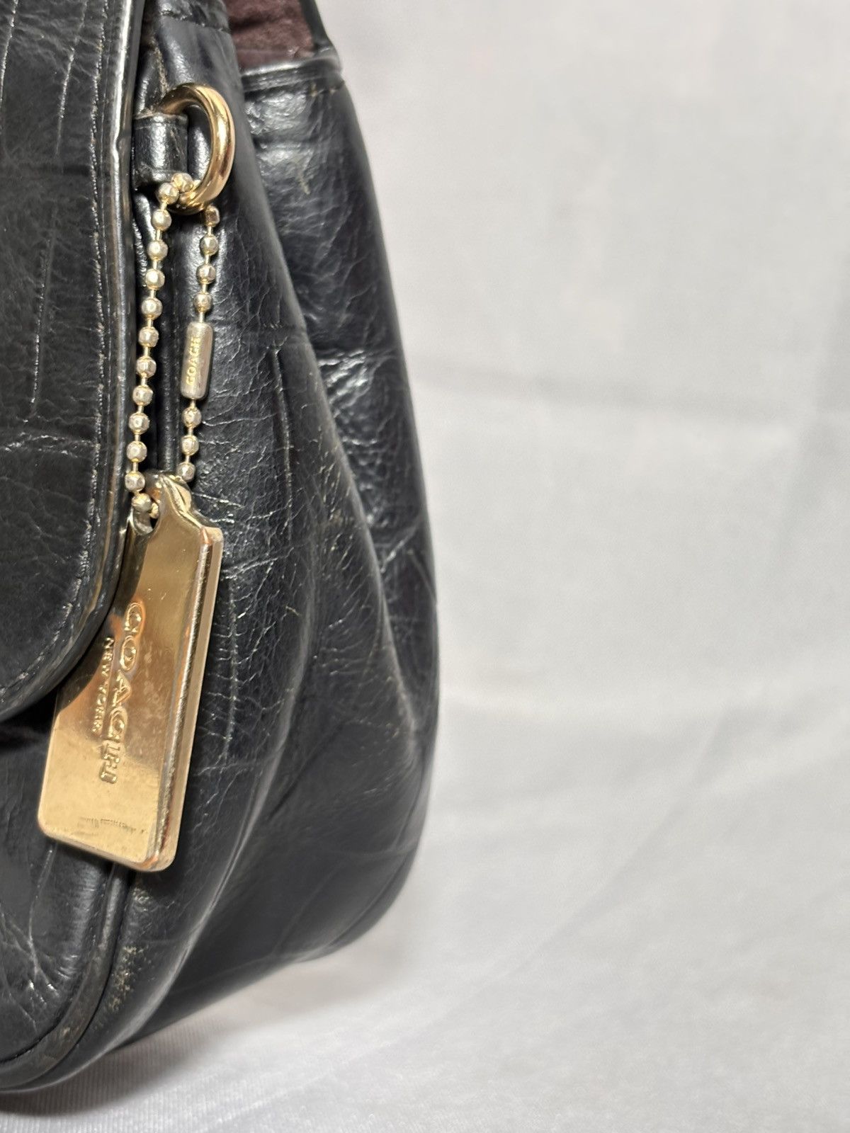 Coach Coach Black Croc Chain Shoulder Bag Size ONE SIZE - 6 Thumbnail
