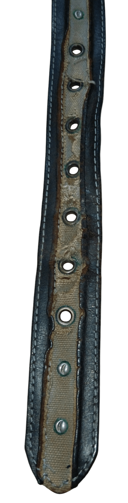 Genuine Leather CUSTOM SCREW STUDDED RIVETED CANVAS AND LEATHER BELT Size 38 - 4 Thumbnail