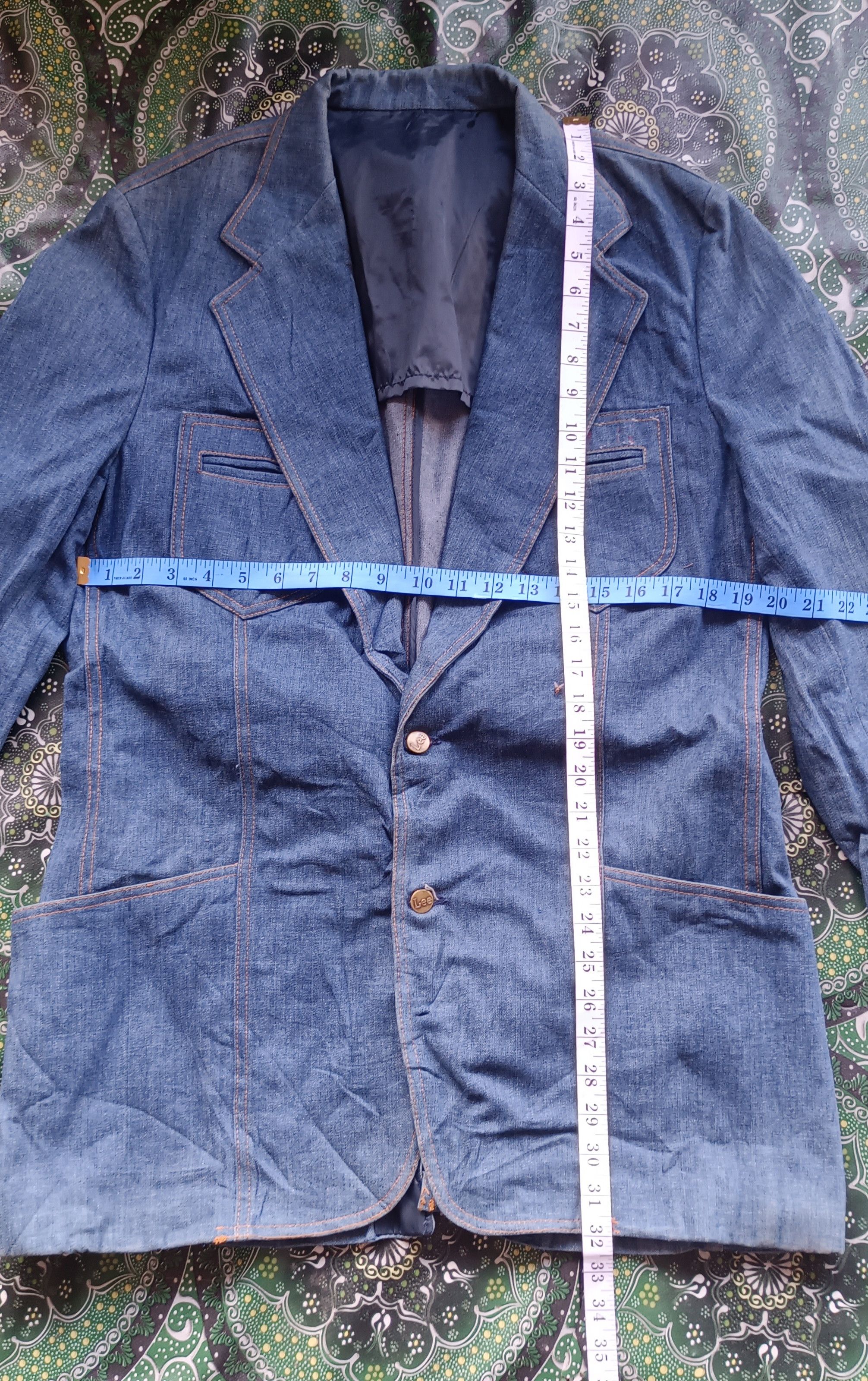 Lee Rare🔥🔥 70s Lee Denim Men Blazer Size US M / EU 48-50 / 2 - 10 Thumbnail