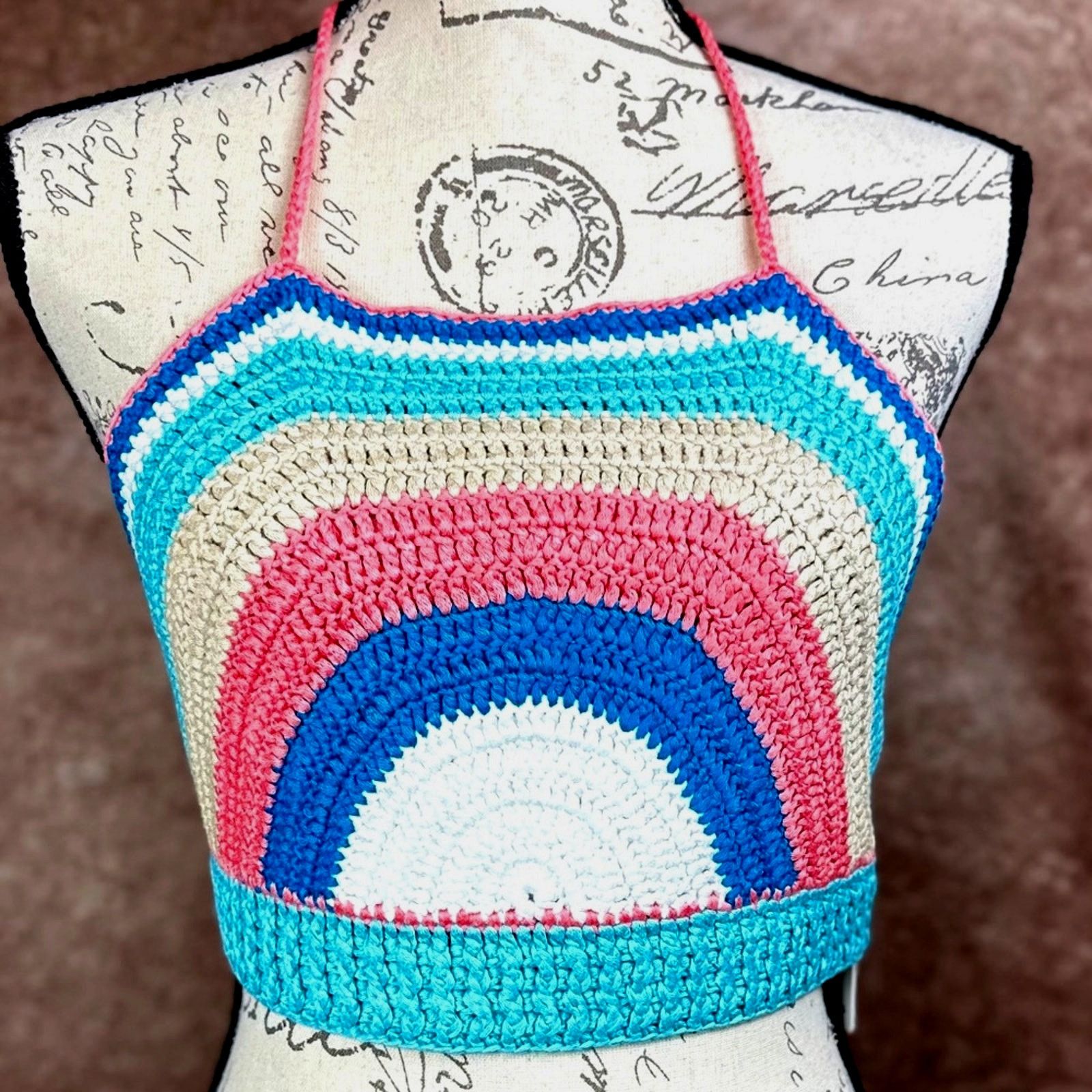 Other Olivaceous Rainbow Crochet Crop Top Multi size M Size M / US 6-8 / IT 42-44 - 7 Thumbnail