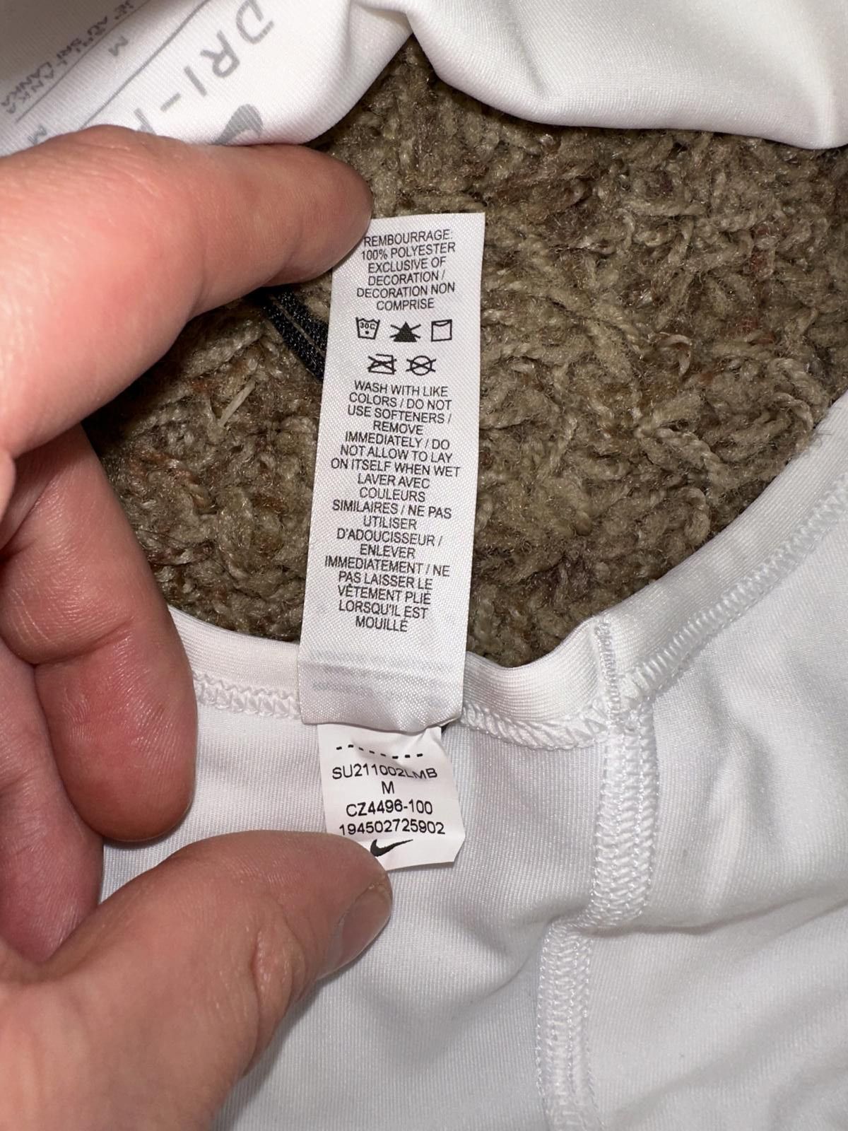 Nike Nike Dri-FIT Medium-Support Padded Sports White/Black Bra Size ONE SIZE - 8 Thumbnail