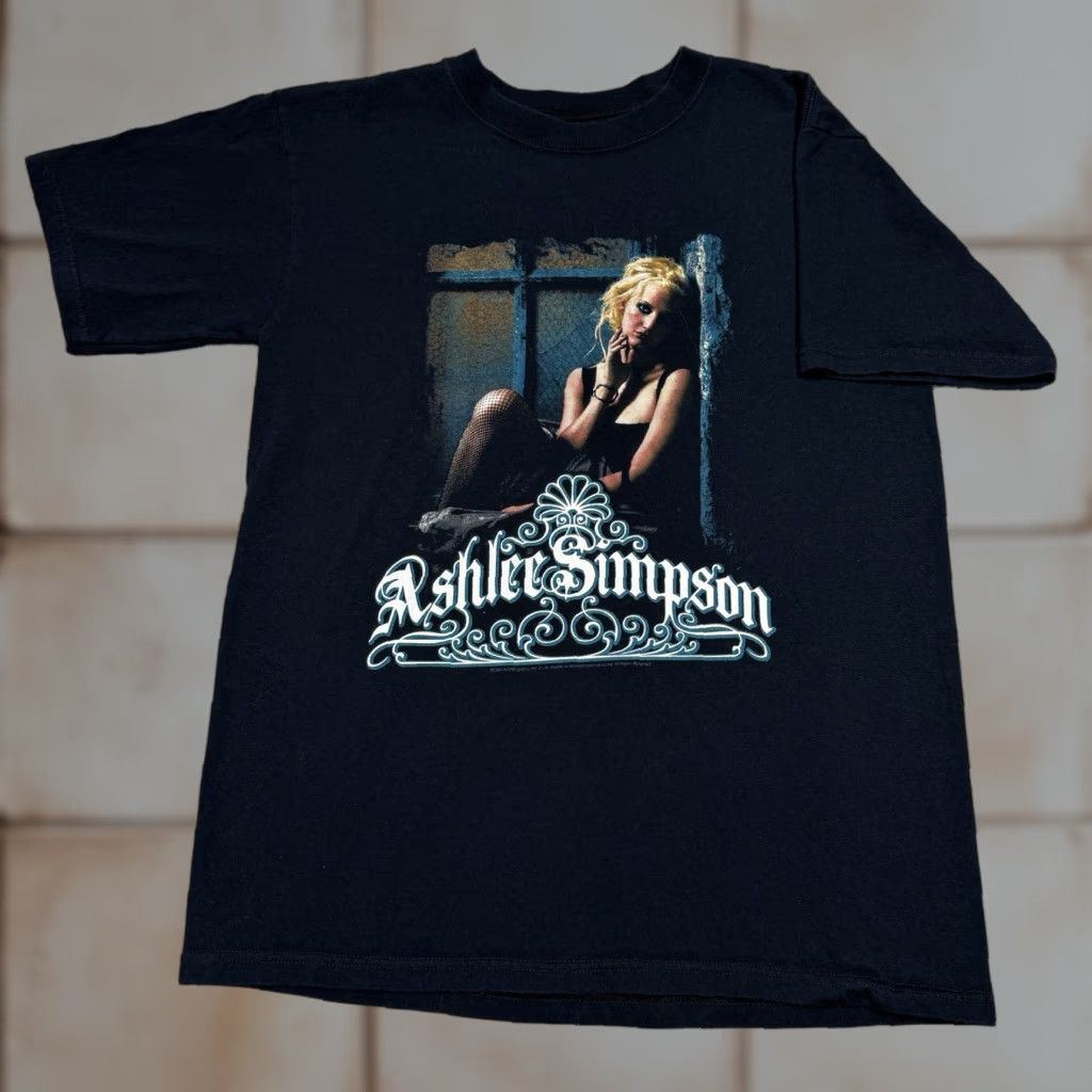 VINTAGE Ashlee Simpson Shirt Men Small Adult Black Y2K Tour Rock Music 2005