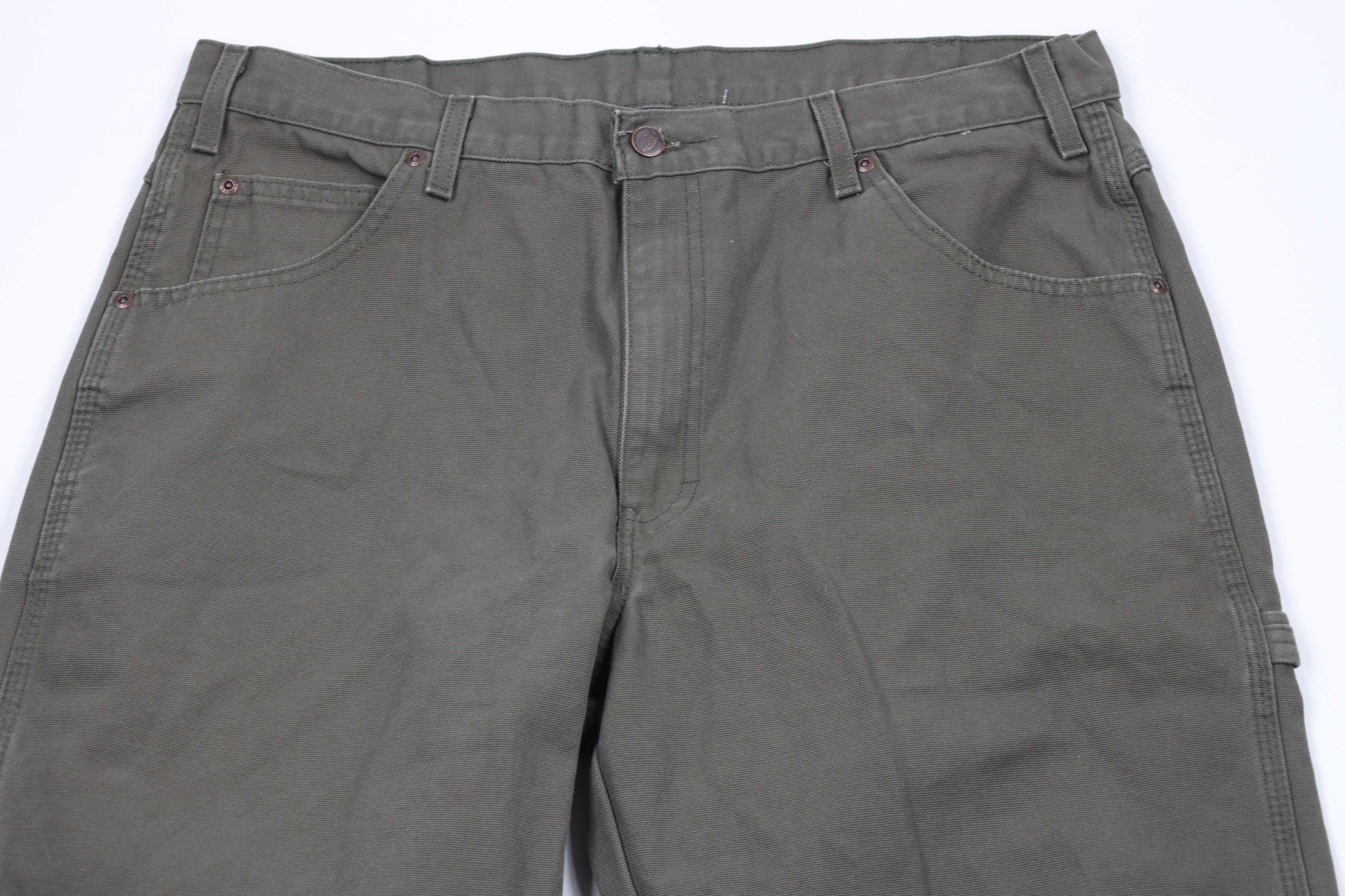 Dickies × Vintage Vintage Dickies Out Wide Leg Dungaree Canvas Pants Green Size US 36 / EU 52 - 2 Thumbnail