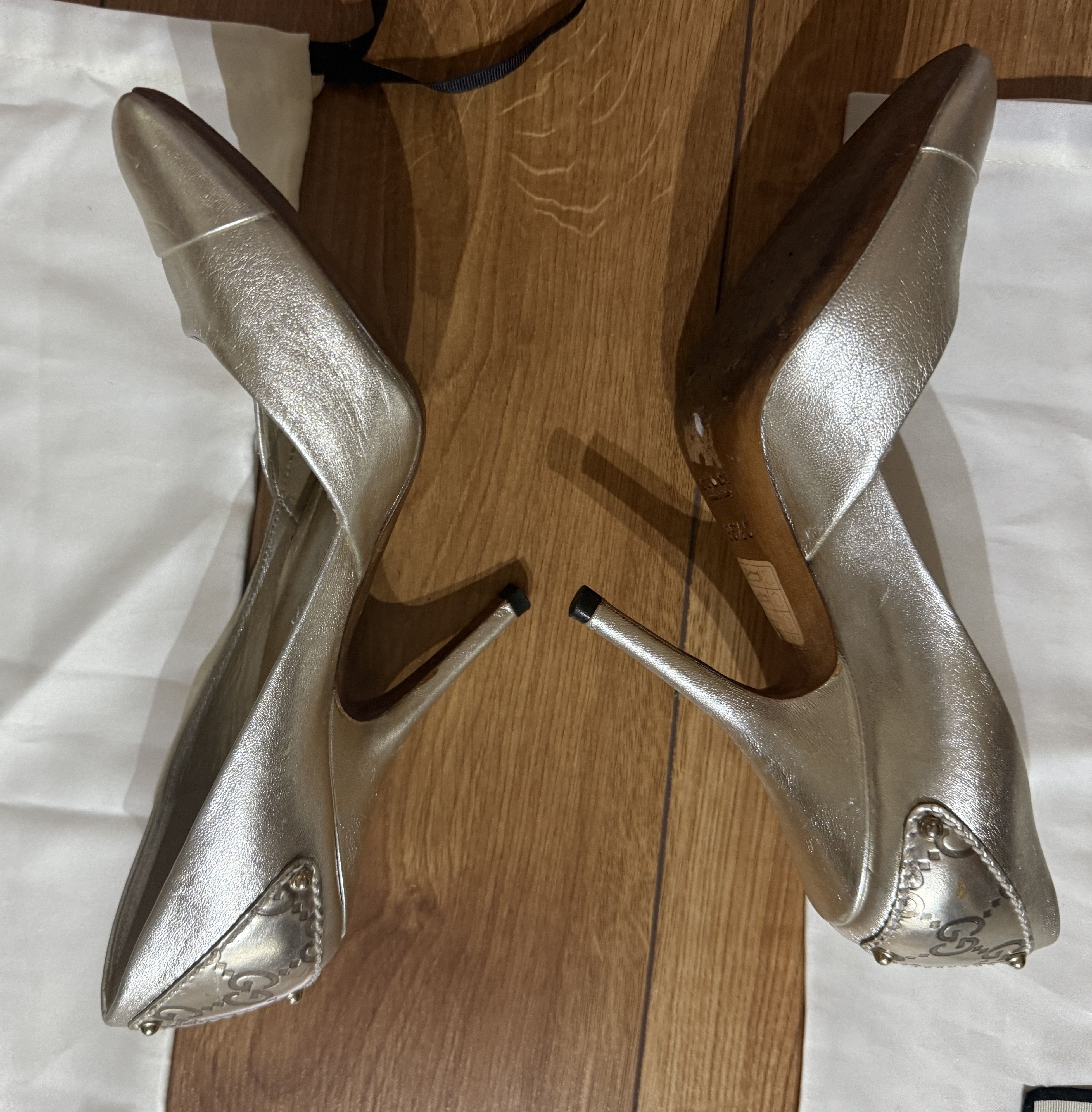 Gucci Gucci silver GG heels Size US 7 / IT 37 - 14 Thumbnail