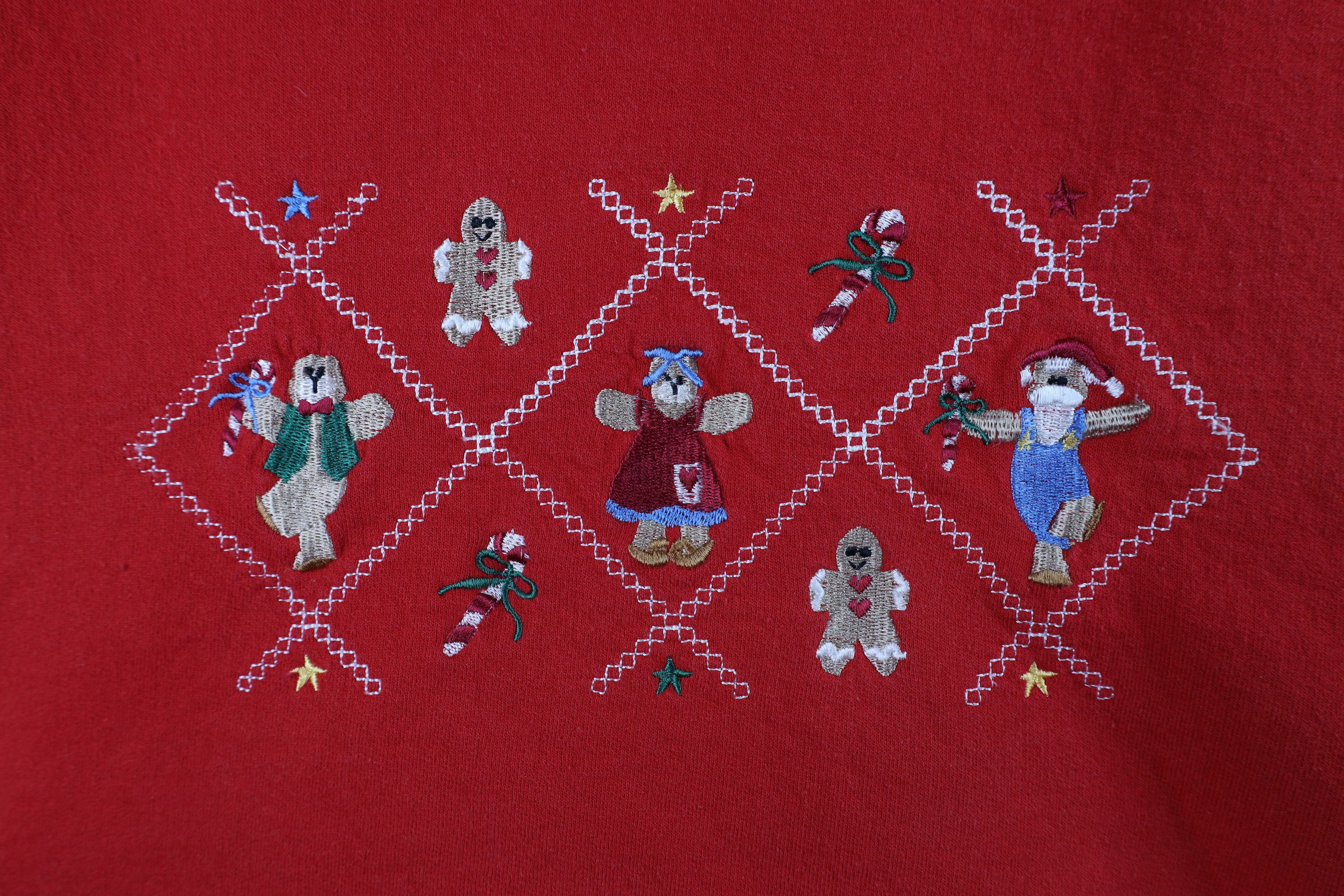 Vintage Vintage 90s Streetwear Christmas Gingerbread Bear Sweatshirt Size XL / US 12-14 / IT 48-50 - 4 Thumbnail