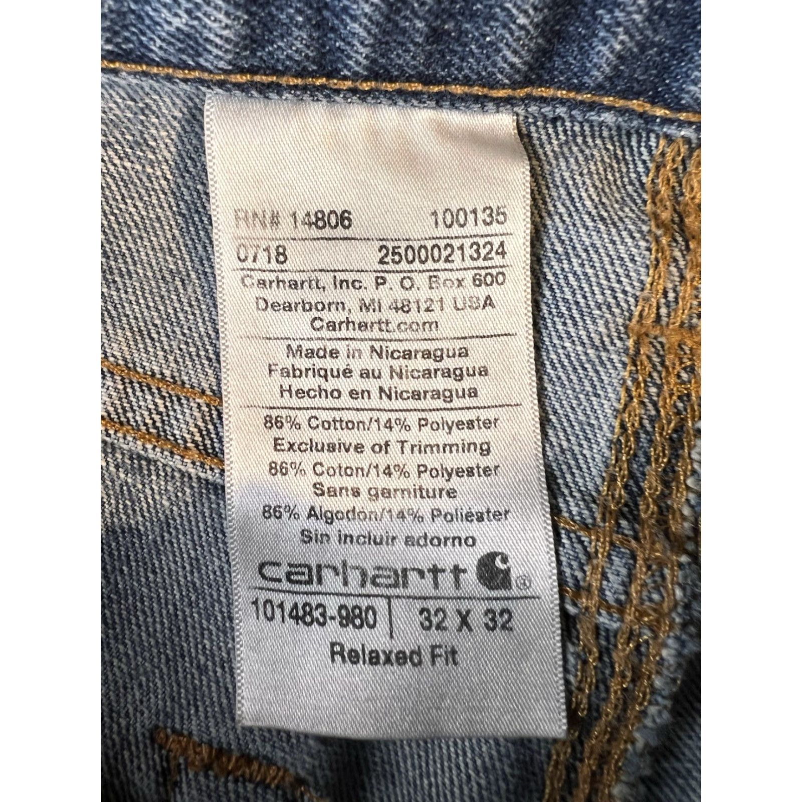 Carhartt Carhartt Jeans Mens 32x32 Relaxed Fit Straight Blue Distressed 5-Pocket Denim Workwear USA Logo/Mexico Made Jeans Size US 32 / EU 48 - 3 Thumbnail