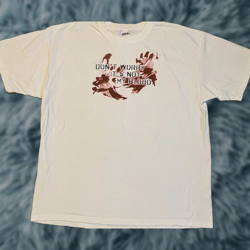 Vintage VINTAGE Dont Worry Its Not My Blood Faded Shirt XL Funny Saying Grunge 90s Y2K Emo Band Beer Punk Rock USA Leather? Size US XL / EU 56 / 4 - 1 Thumbnail