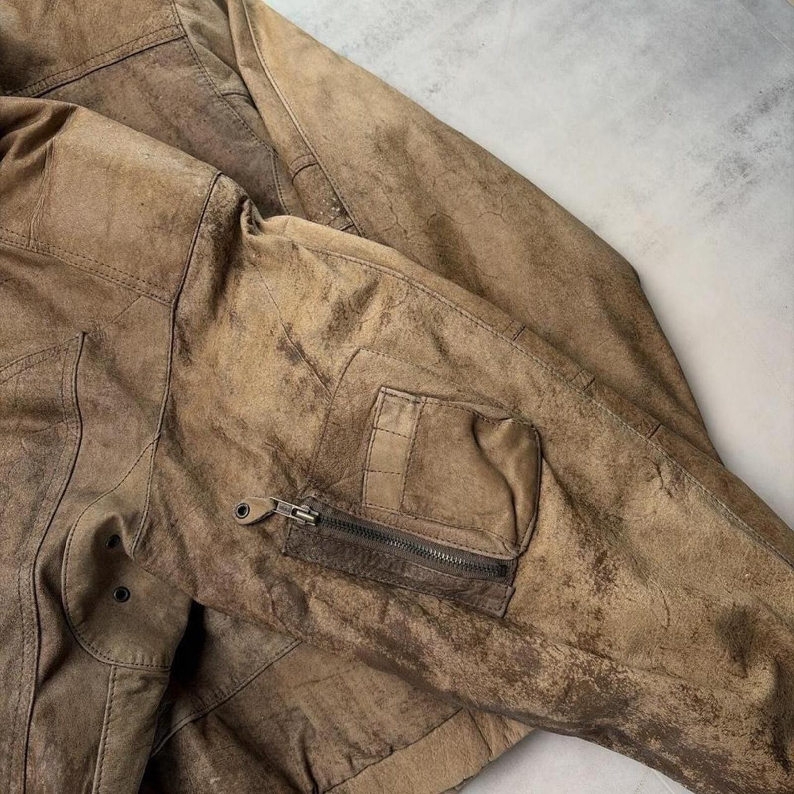 Other Vintage Brown M. Julian Cotton Lined Leather Bomber Jacket Size US L / EU 52-54 / 3 - 8 Thumbnail