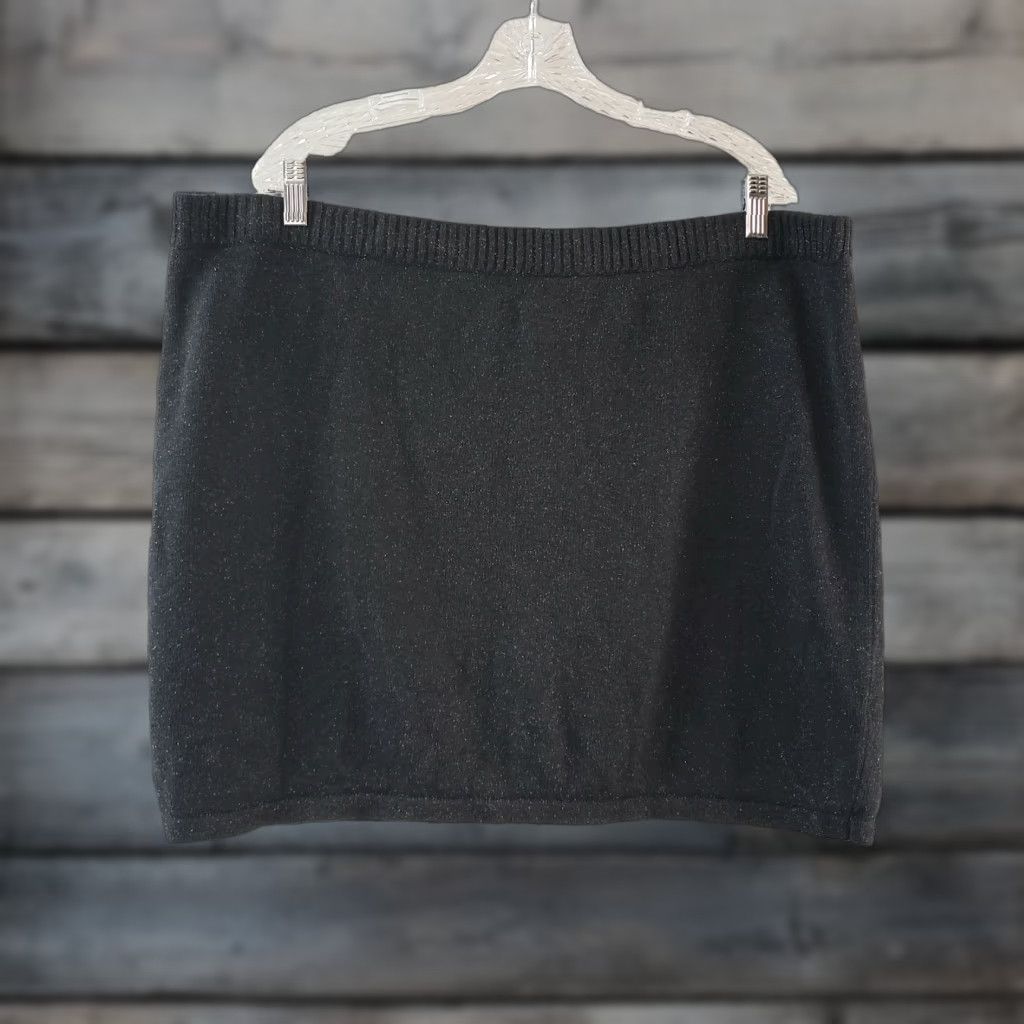 J. Jill J Jill Womens Knit Skirt XL Gray Silk Blend Pull On Short Straight & Pencil Vintage: No Size 40" / US 18 - 1 Thumbnail