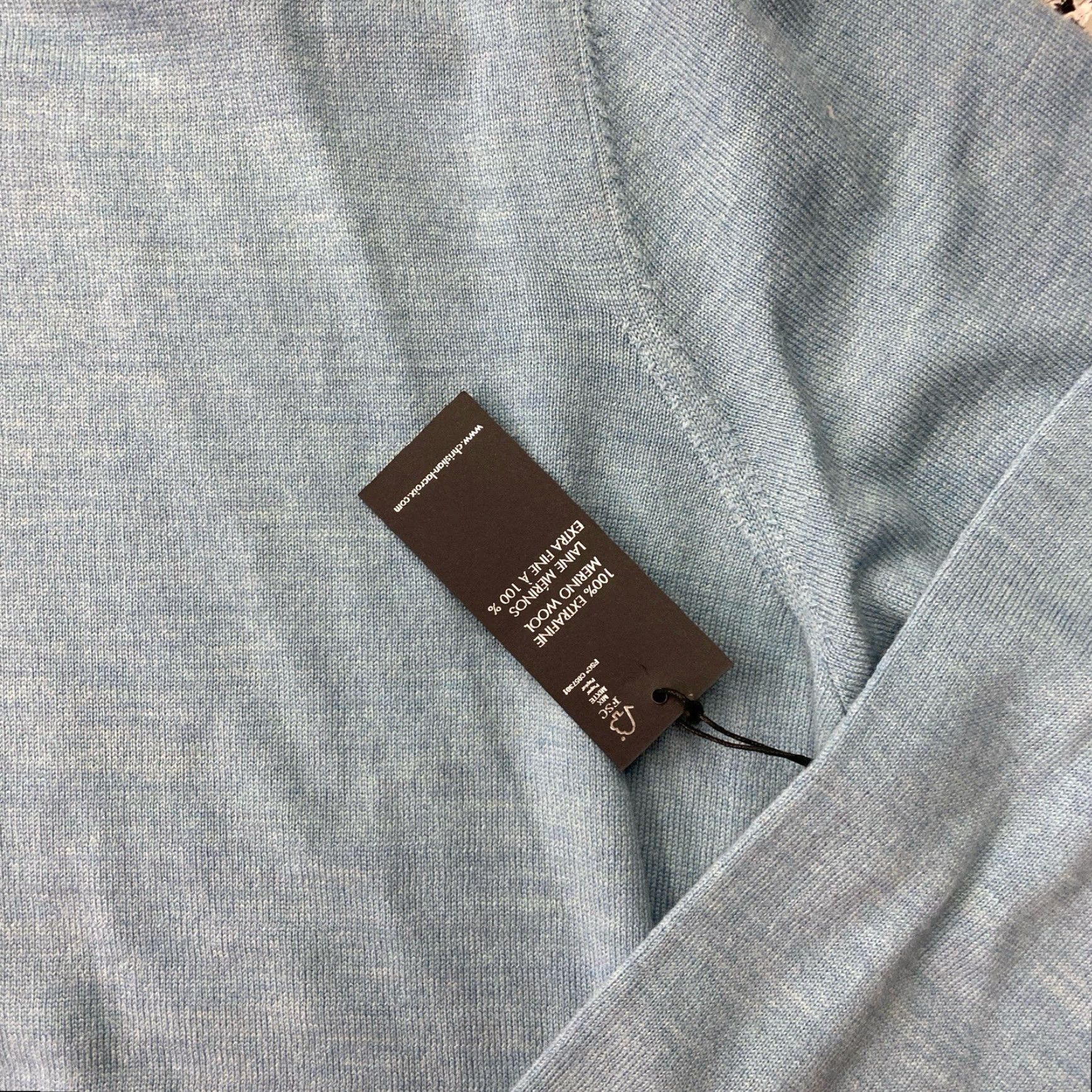 Christian Lacroix Christian Lacroix Sweater Mens XL Blue 100% Extra Fine Merino Wool Luxury NWT Size US XL / EU 56 / 4 - 3 Thumbnail