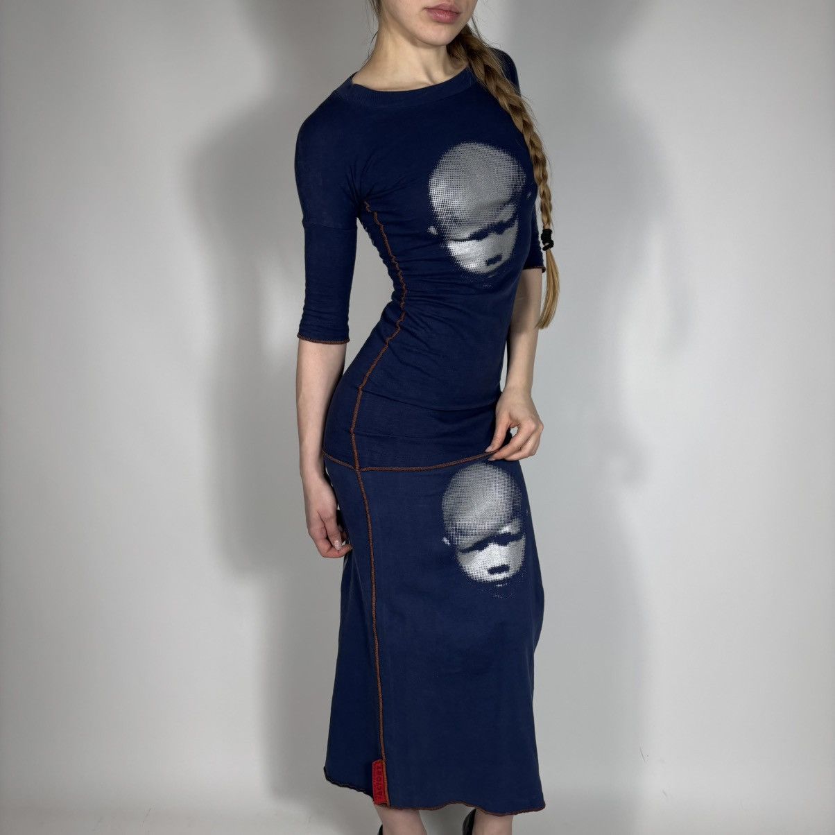 Xuly.Bet Vintage Y2K XULY.BET Archive JPG Style Maxi Dress Face Kid Size M / US 6-8 / IT 42-44 - 2 Thumbnail