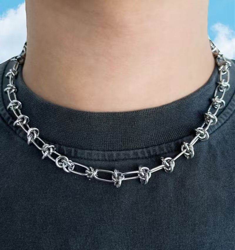 Jewelry × Vintage New Fashion Punk Rock Thorns Knot Chains Choker Necklace Size ONE SIZE - 1 Thumbnail
