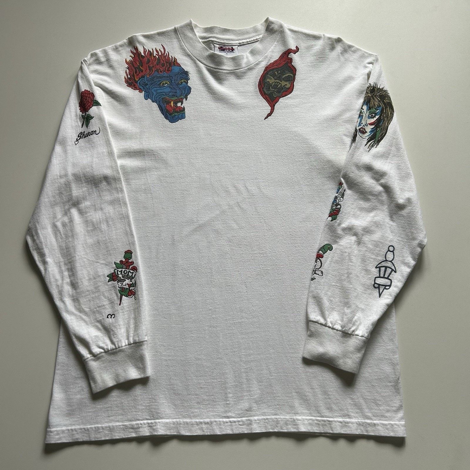 Vintage 90s Ozzy Osbourne Tattoo Long Sleeve T-Shirt XL Rare