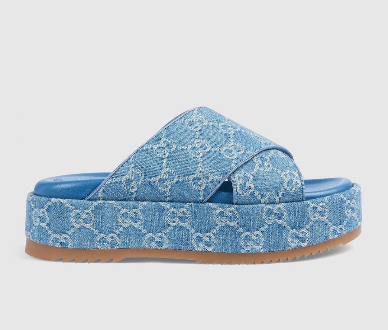 Gucci Gucci Denim Platform Slide Sandals in blue Size US 10 / IT 40 - 1 Thumbnail