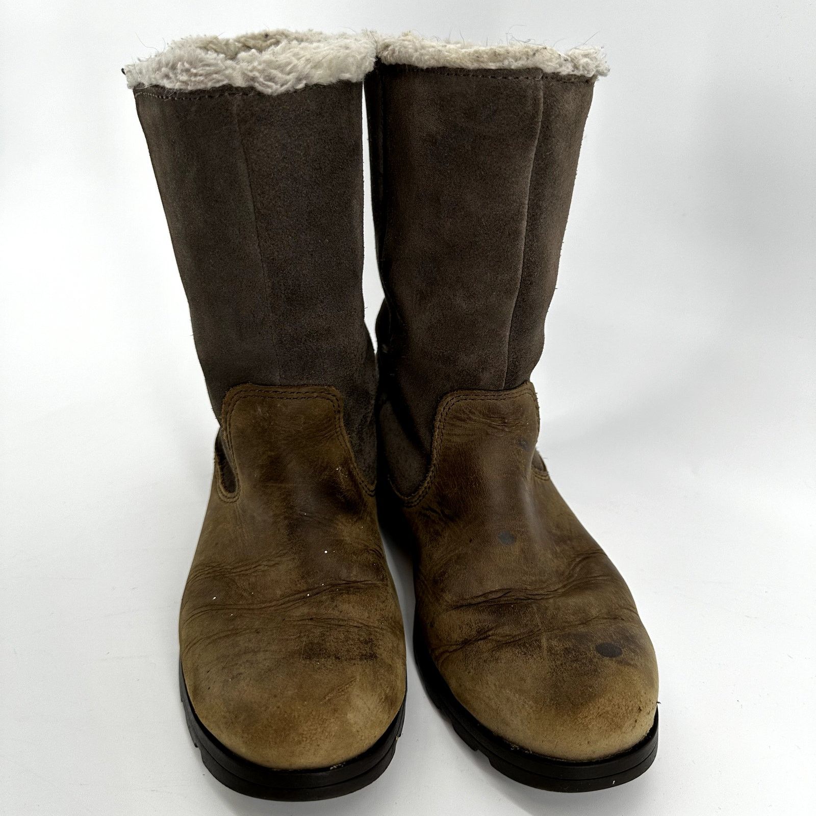SOREL Sorel Emelie Boots Foldover Winter Leather Shearling Brown 8 Size US 8 / IT 38 - 5 Thumbnail